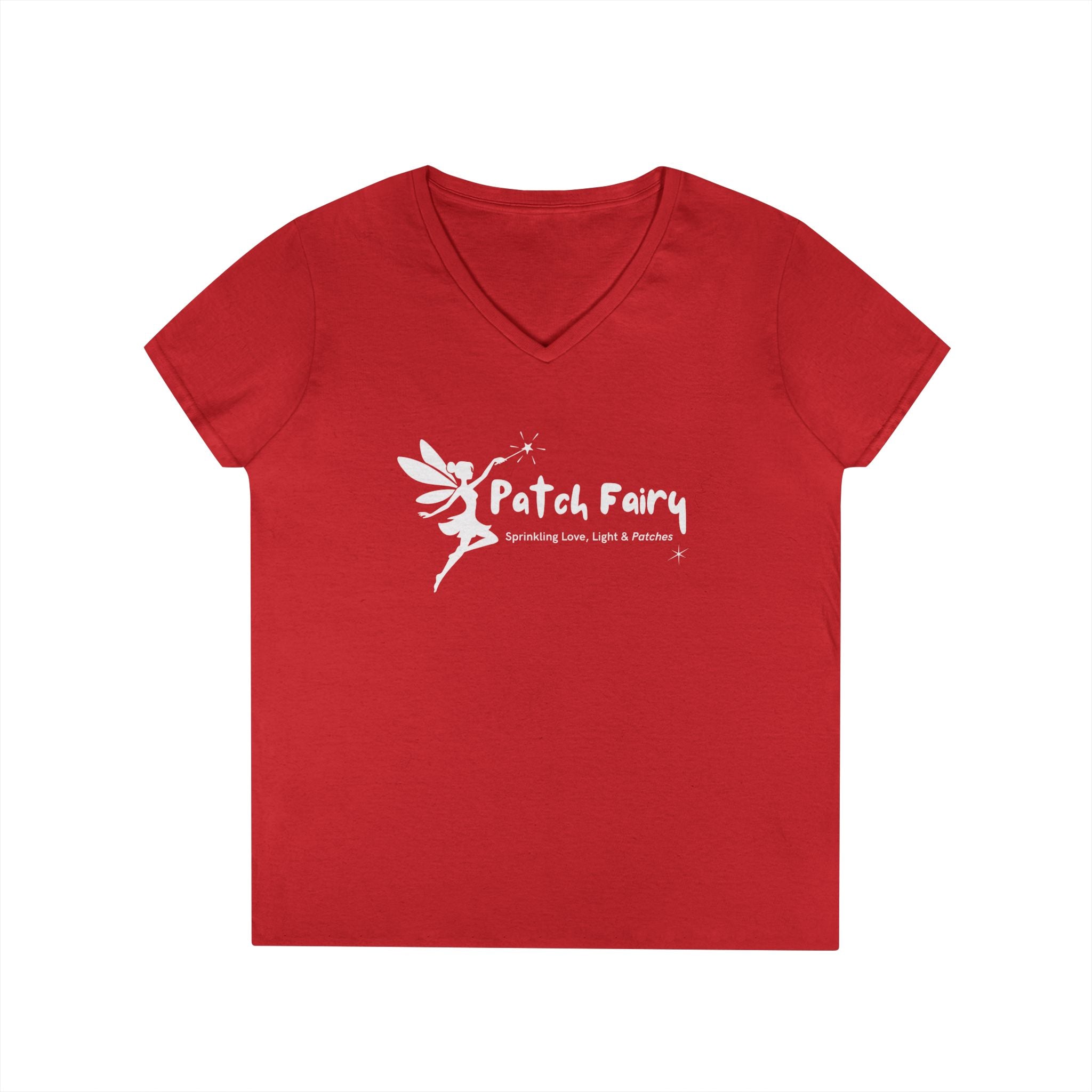 "Patch Fairy" - Ladies V-Neck T-Shirt