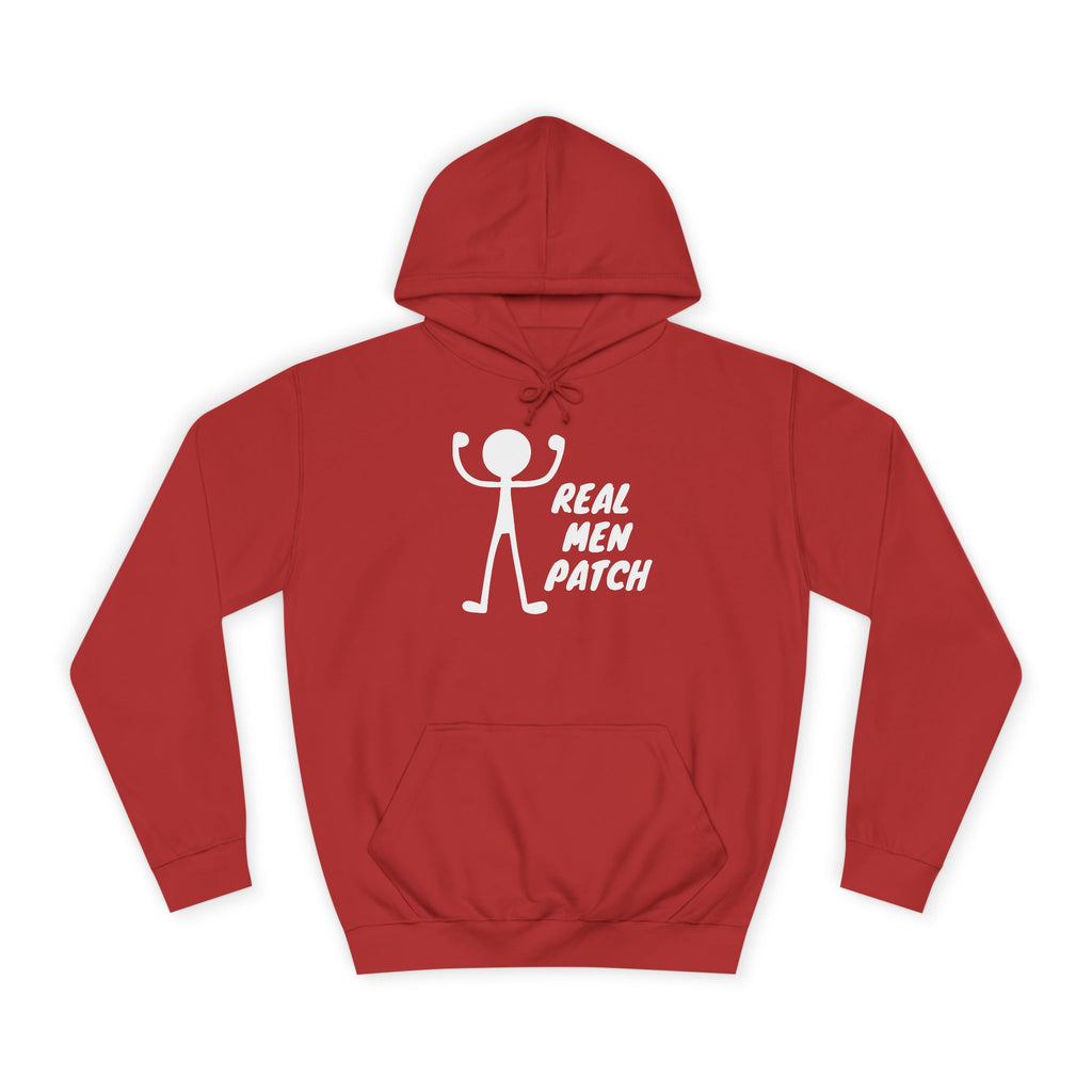 "Real Men Patch" Hoodie — Graphic College Hoodie