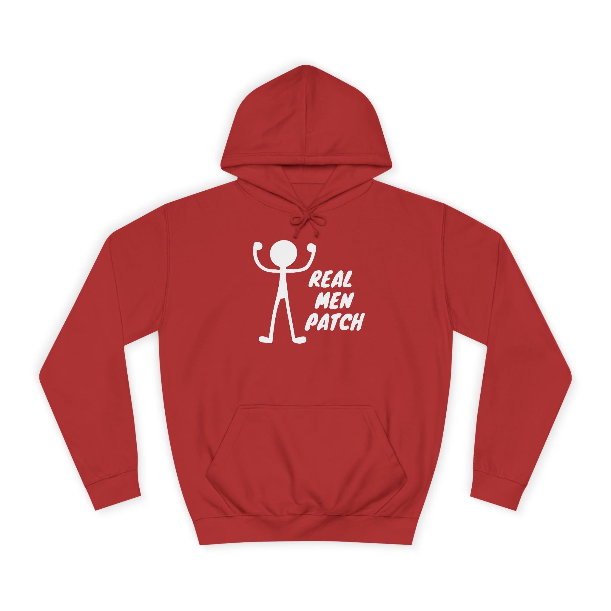 "Real Men Patch" Hoodie — Graphic College Hoodie