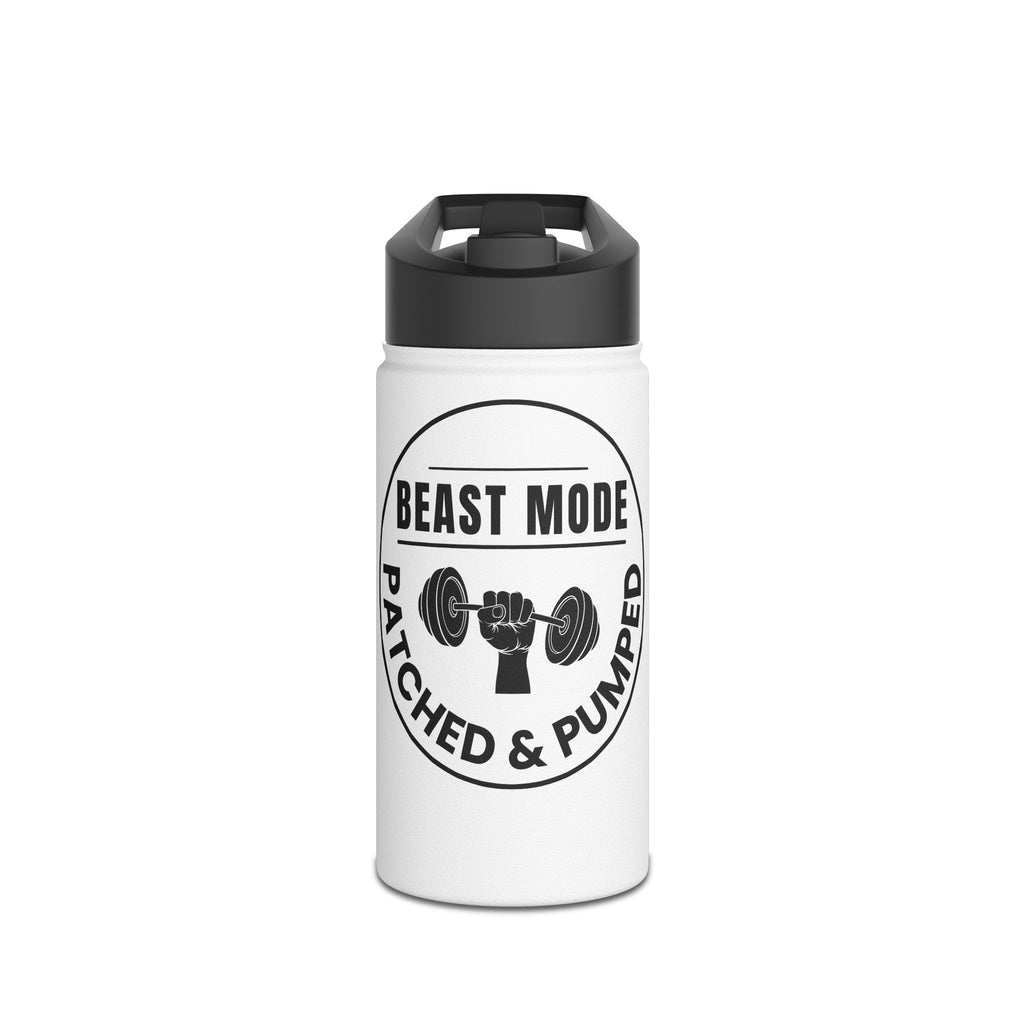 "Beast Mode Patched & Pumped" Stainless Steel Water Bottle - (12oz, 18oz, 32oz)