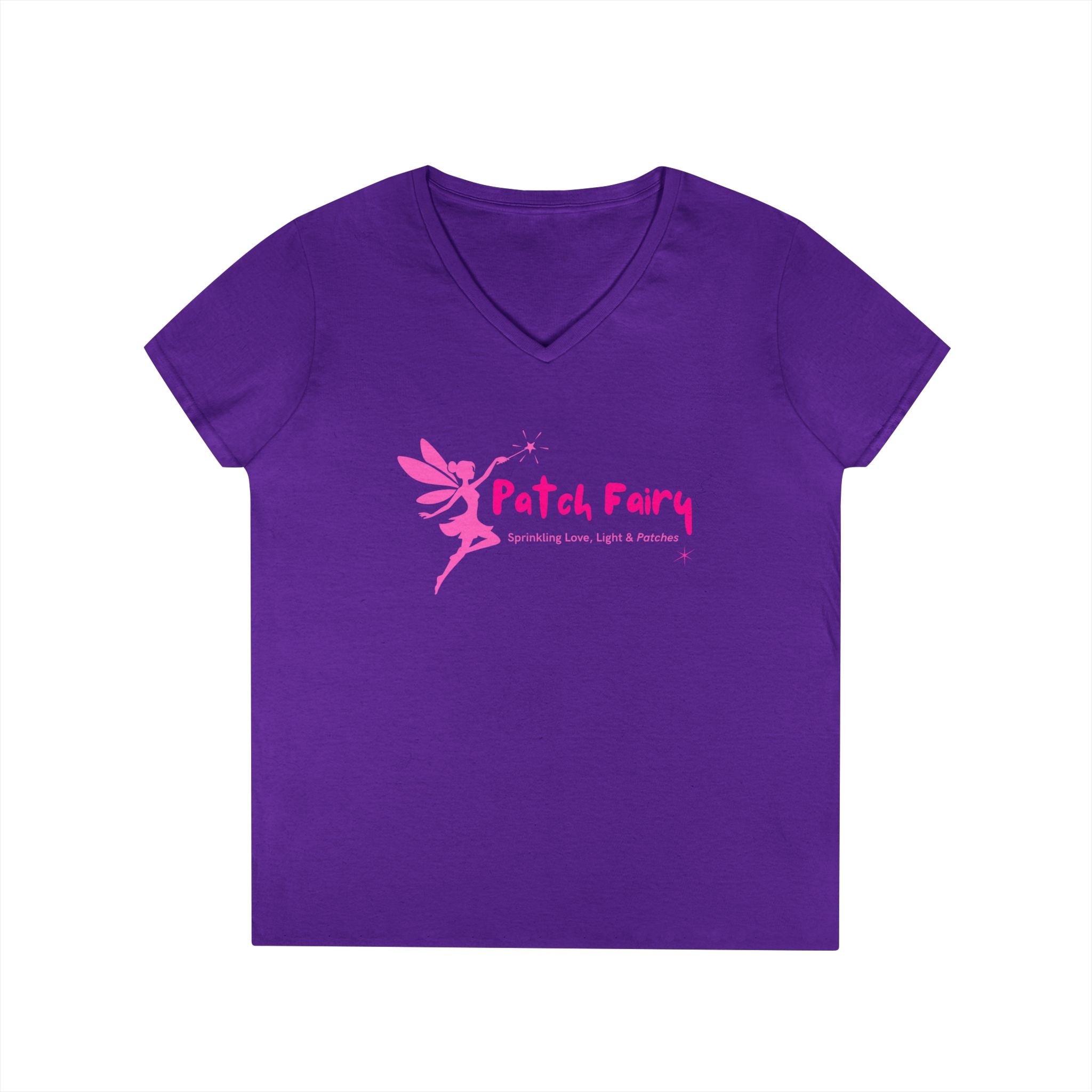 "Patch Fairy" - V-neck Cotton T-Shirt