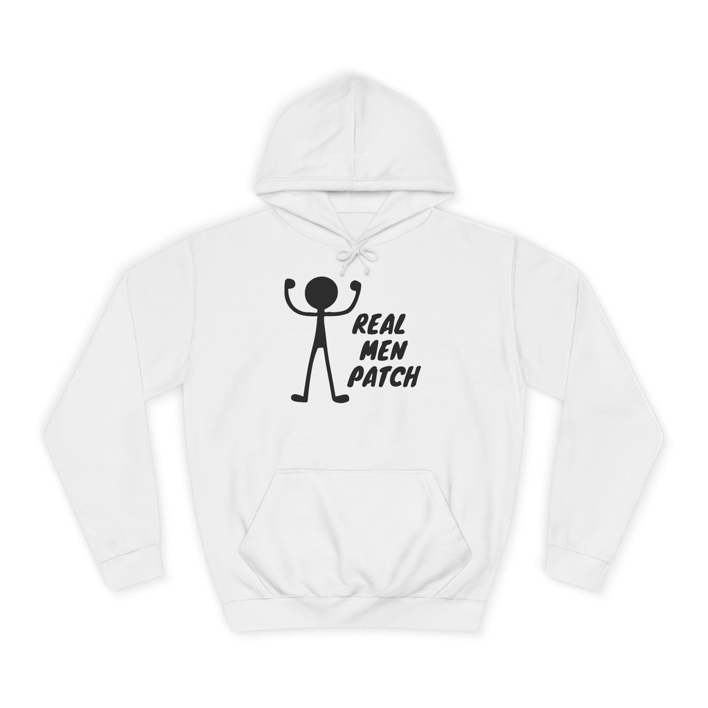 "Real Men Patch" Hoodie - Graphic College Hoodie