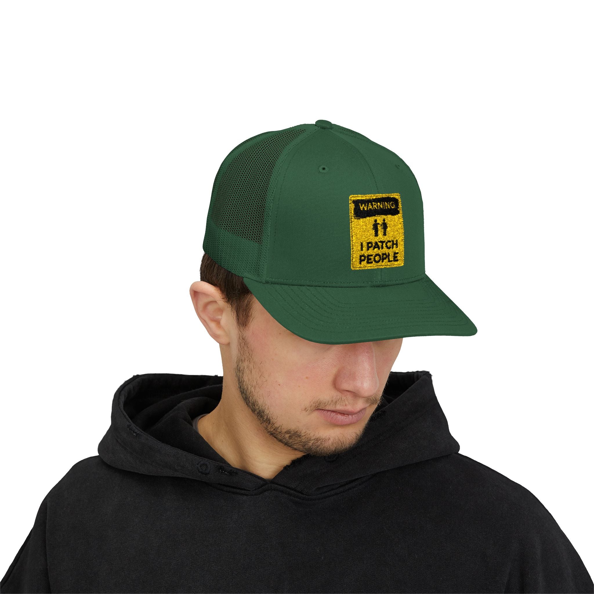 "Warning: I Patch People" - Snapback Trucker Cap