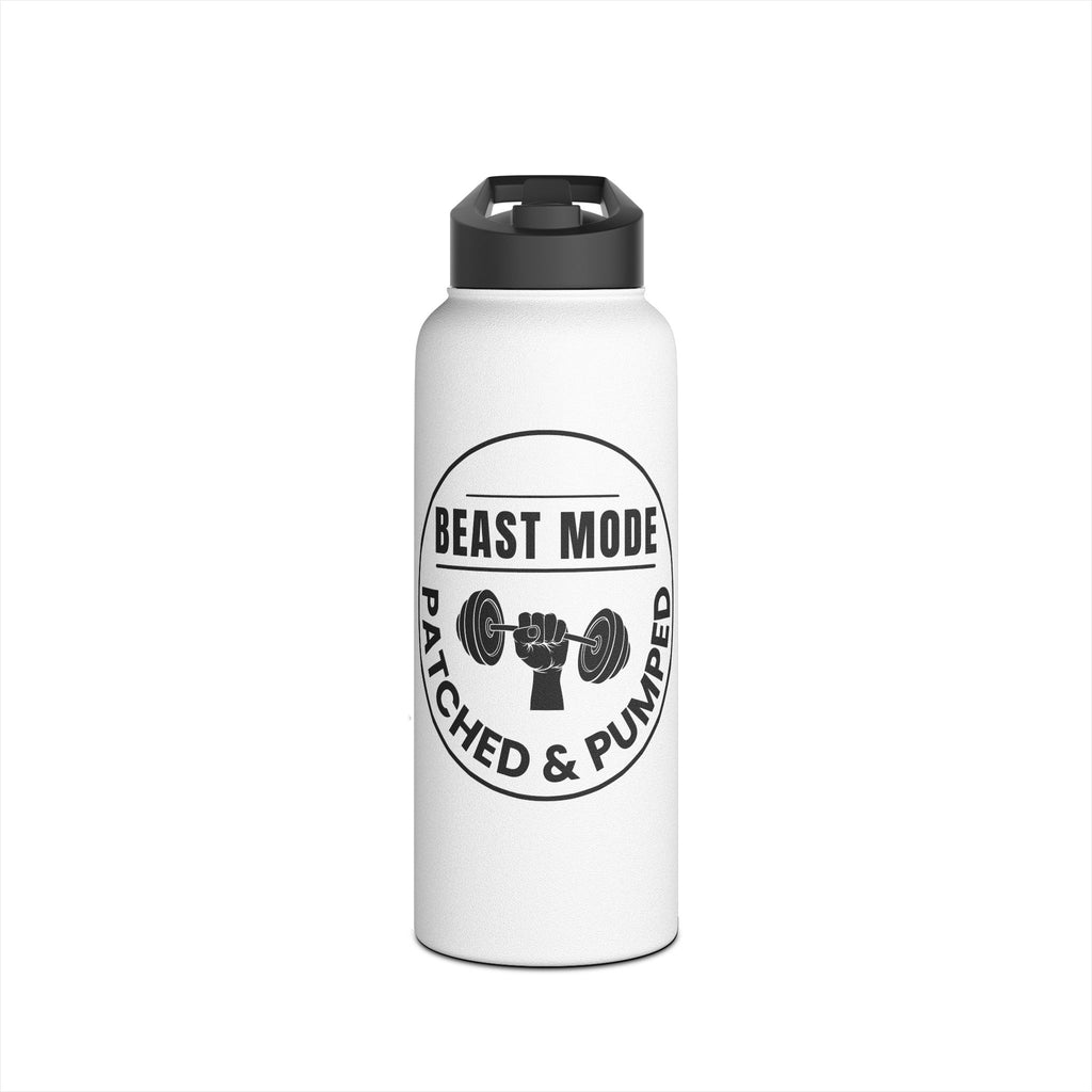 "Beast Mode Patched & Pumped" Stainless Steel Water Bottle - (12oz, 18oz, 32oz)