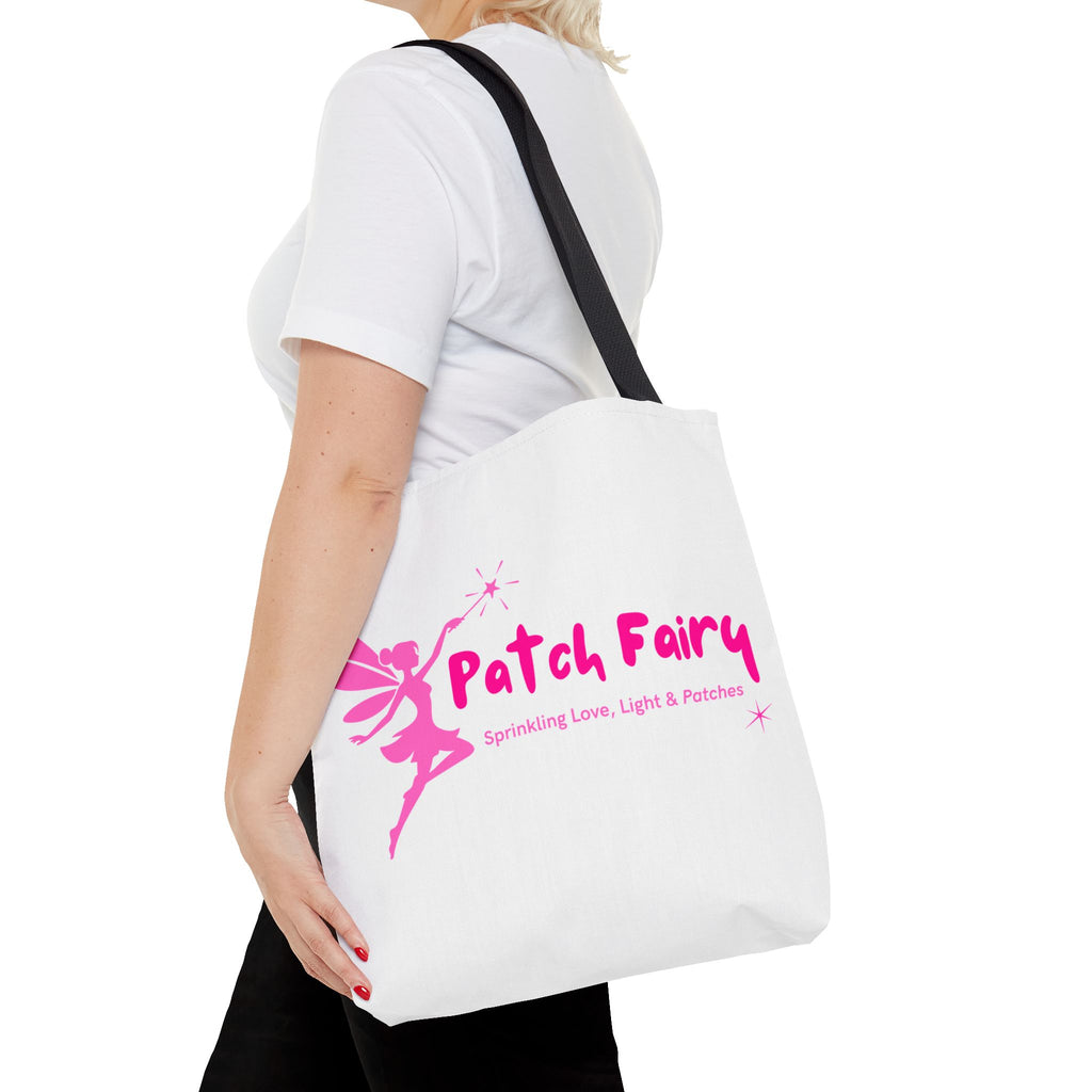 "Pink Patch Fairy" - White Tote Bag (3 sizes)