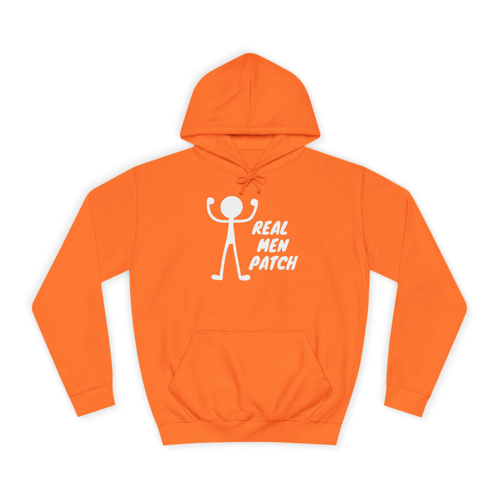 "Real Men Patch" Hoodie — Graphic College Hoodie