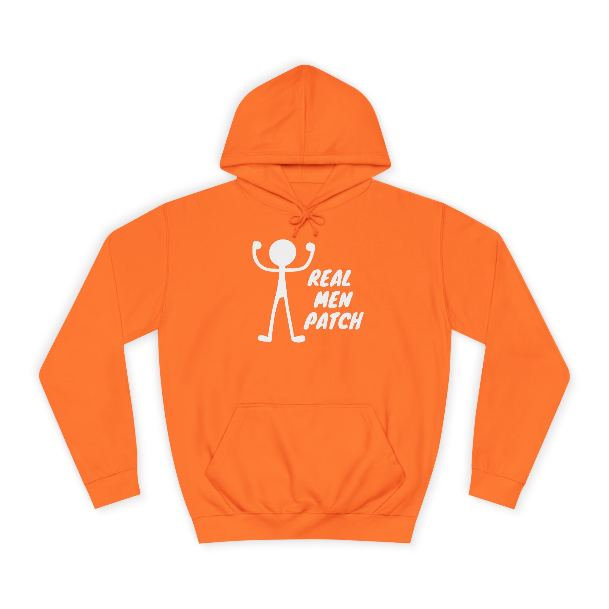 "Real Men Patch" Hoodie — Graphic College Hoodie