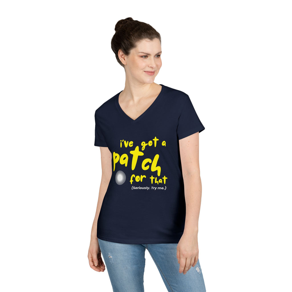 "I’ve Got a Patch for That" - Cotton V-neck T-Shirt