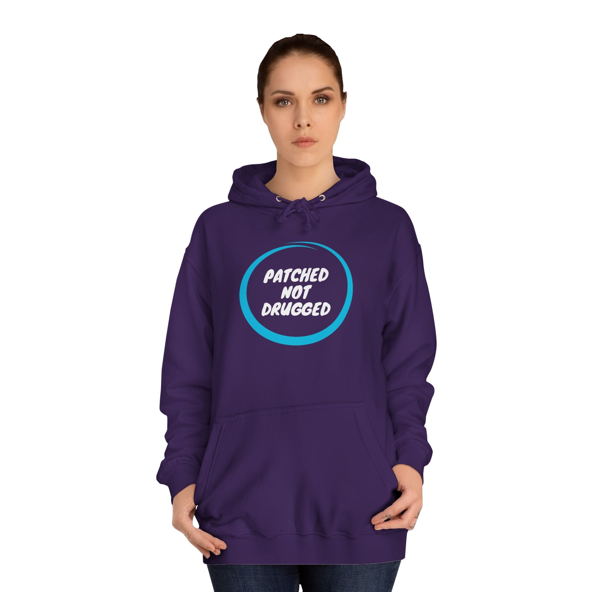 "Patched Not Drugged" - Unisex College Hoodie