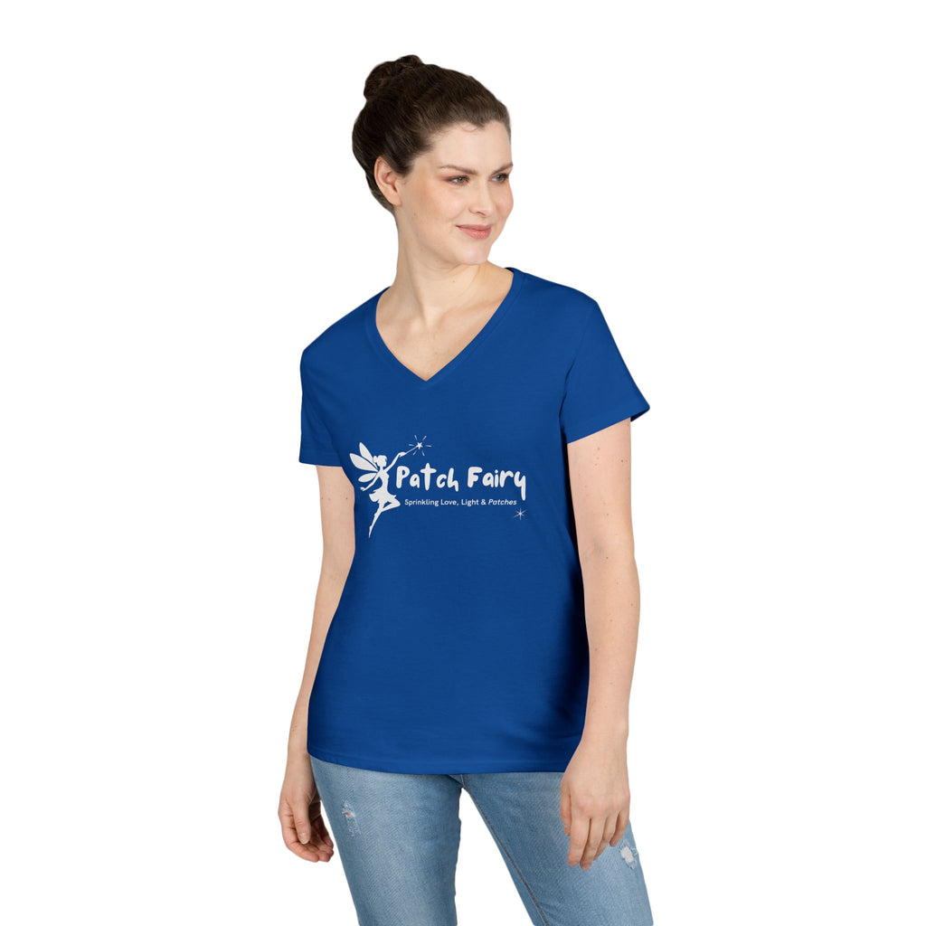 "Patch Fairy" - Ladies V-Neck T-Shirt
