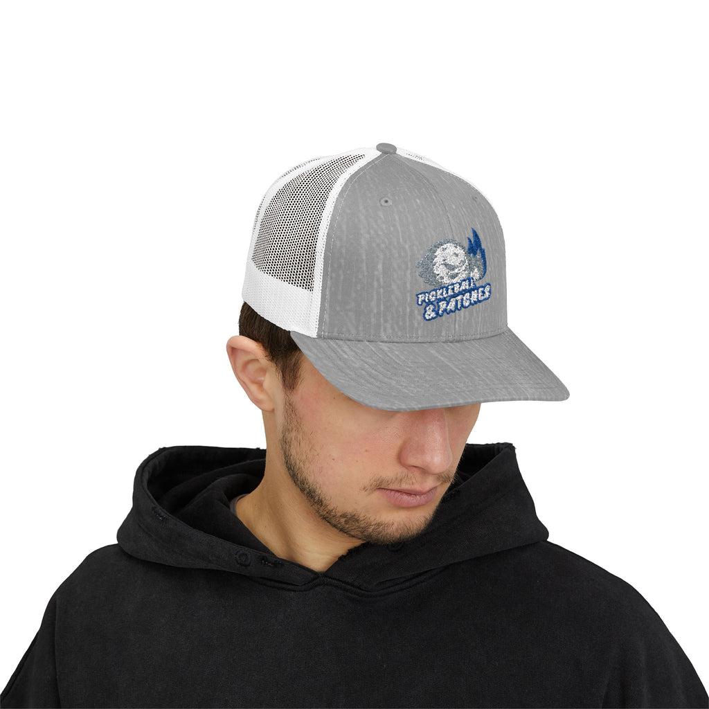 Embroidered "Pickleball & Patches" - Snapback Trucker Cap