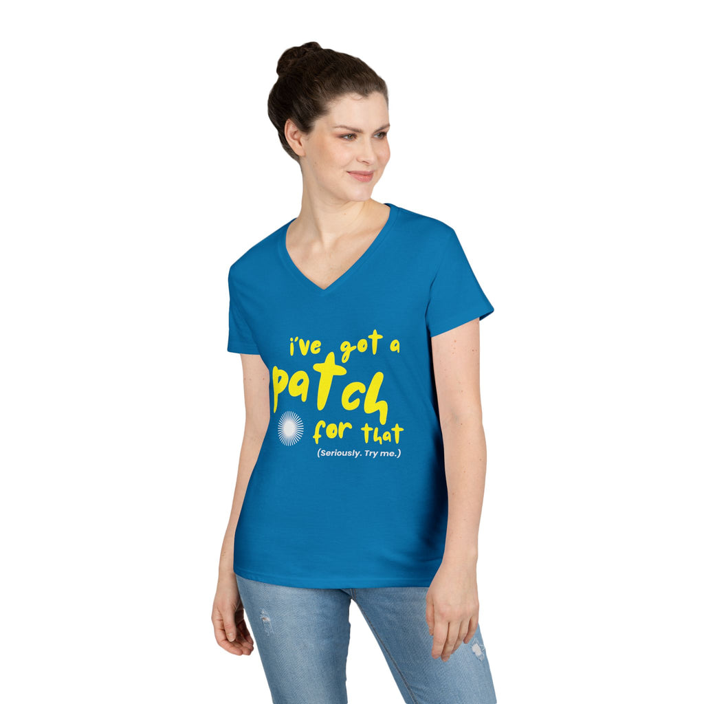 "I’ve Got a Patch for That" - Cotton V-neck T-Shirt