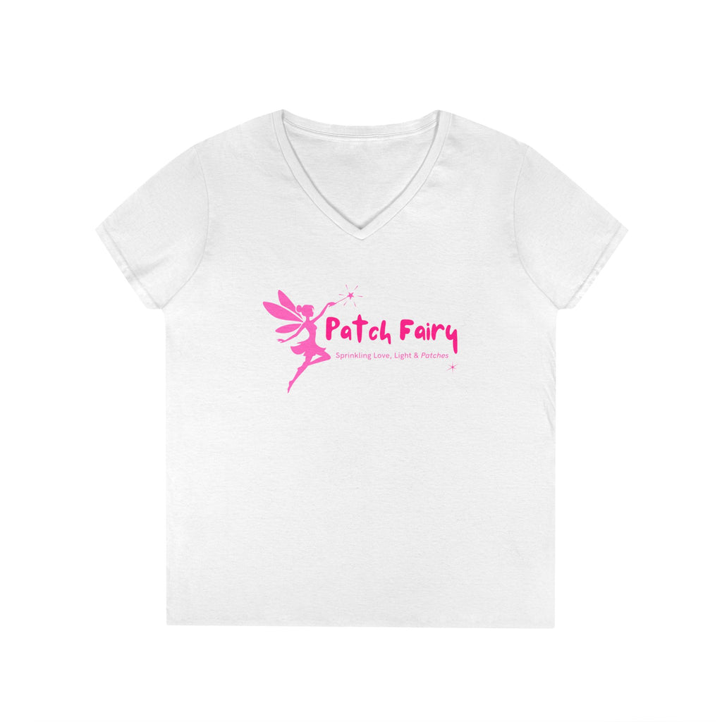 "Patch Fairy" - V-neck Cotton T-Shirt