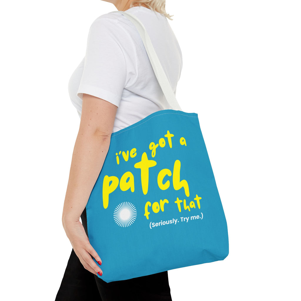 "I've Got a Patch for That" - Light Blue Tote Bag (3 sizes)