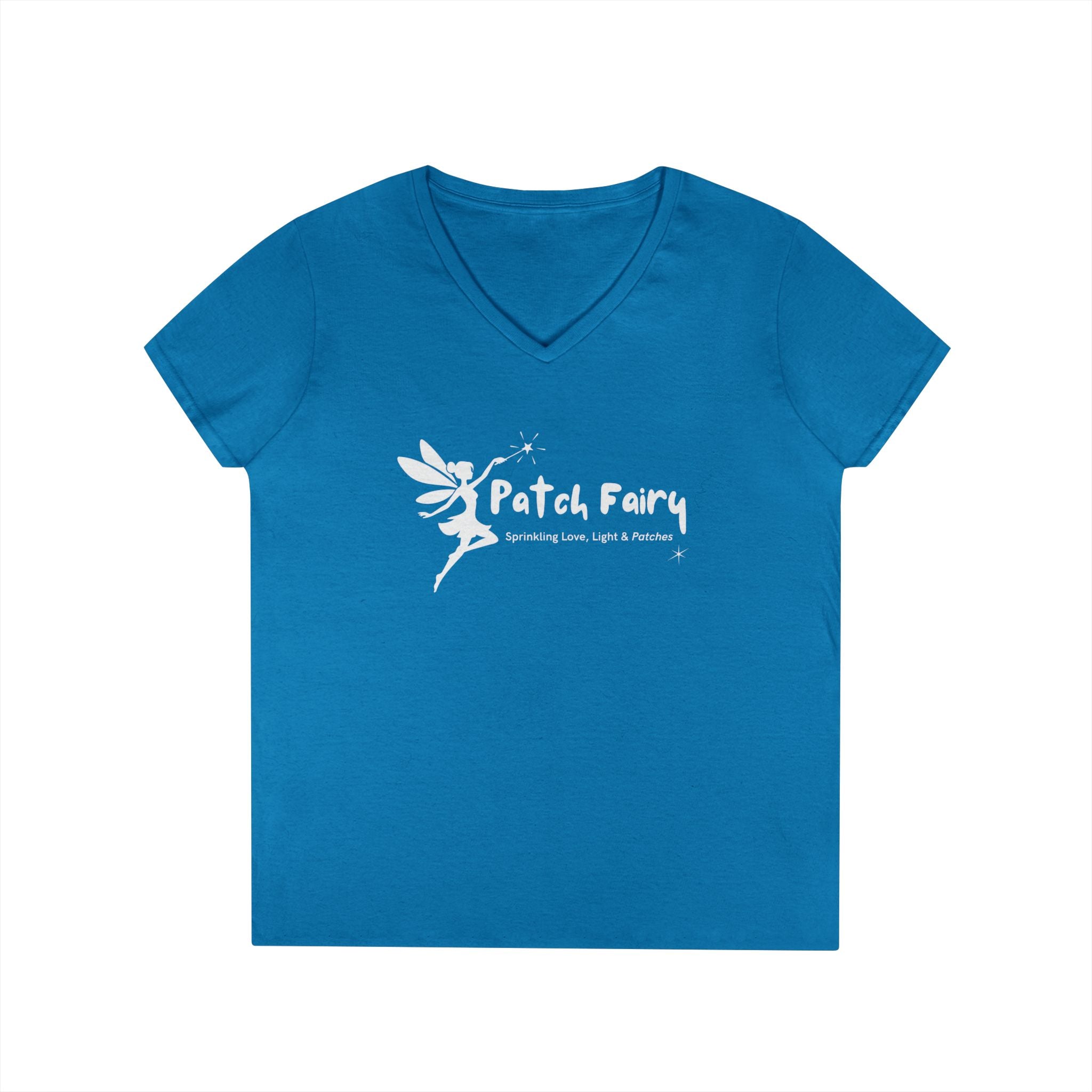 "Patch Fairy" - Ladies V-Neck T-Shirt