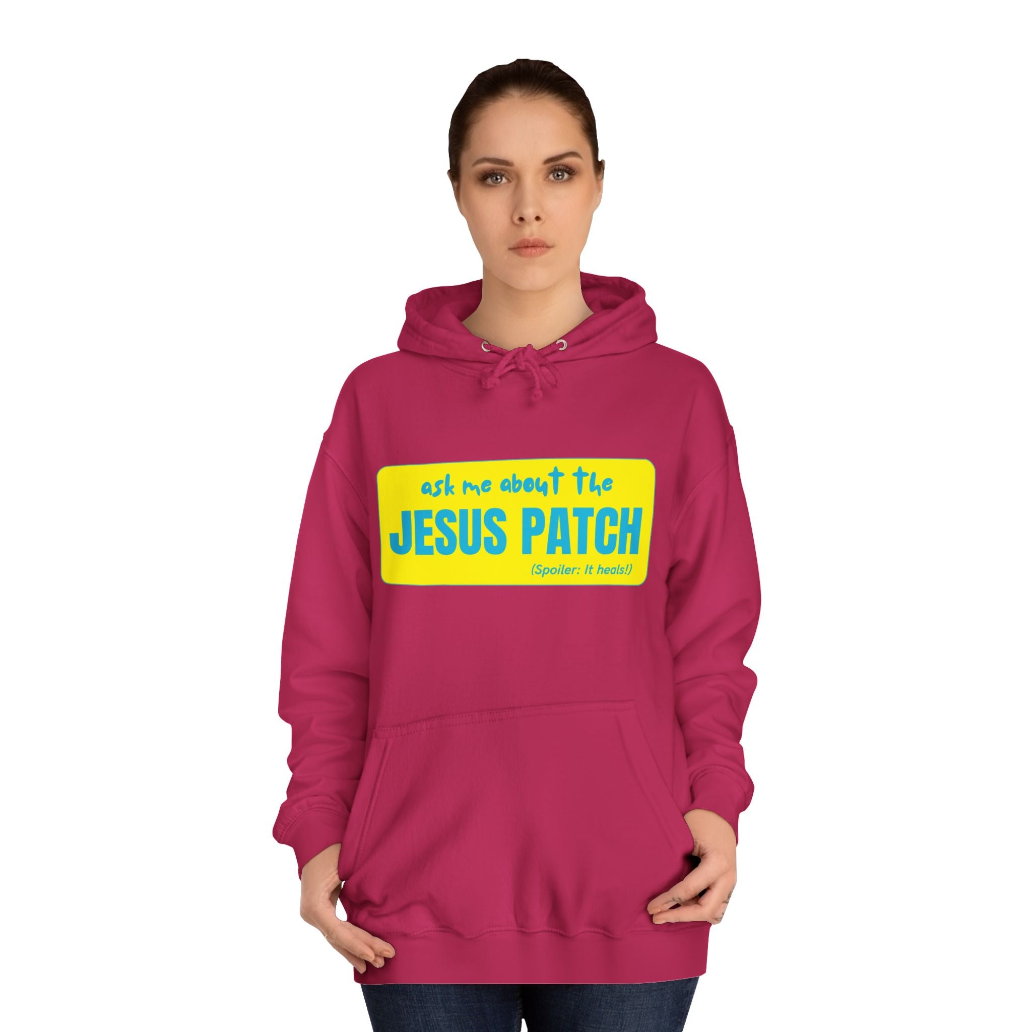 "Ask Me About the Jesus Patch"- Graphic College Hoodie
