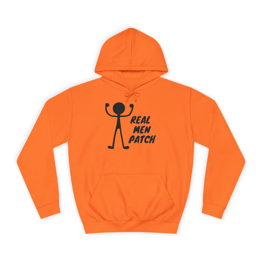 "Real Men Patch" Hoodie - Graphic College Hoodie