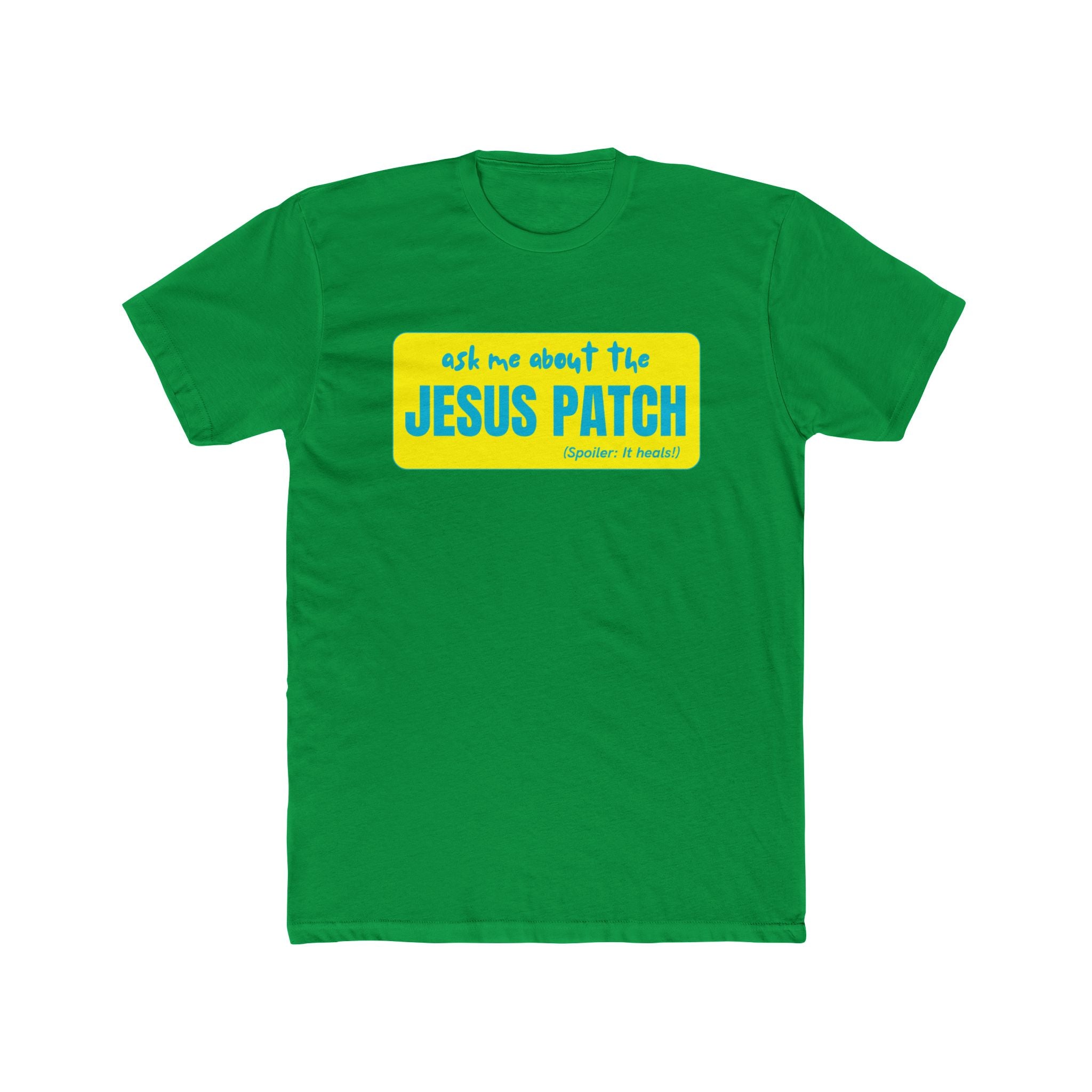 "Ask Me About The Jesus Patch" - Graphic Lightweight Cotton T-Shirt