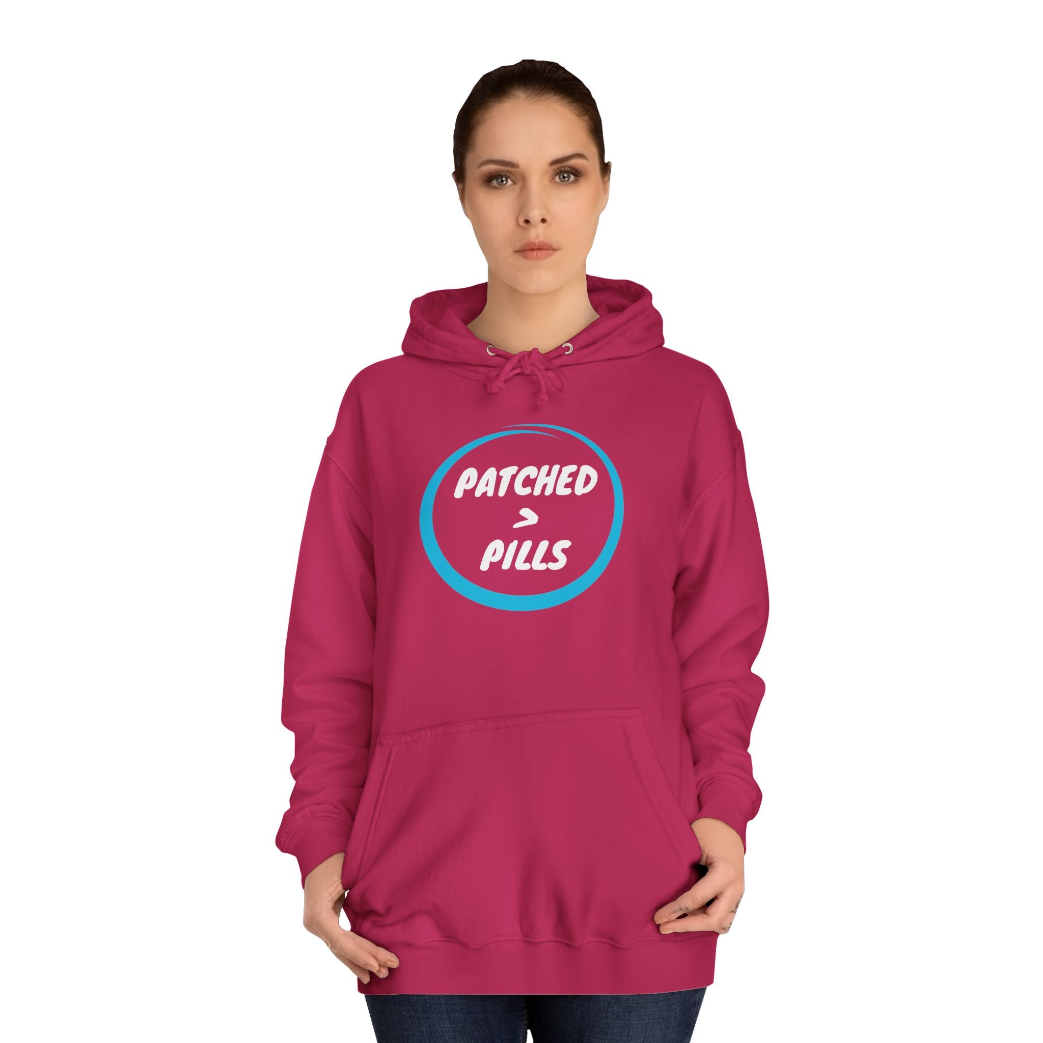 "Patched over Pills" - Unisex College Hoodie