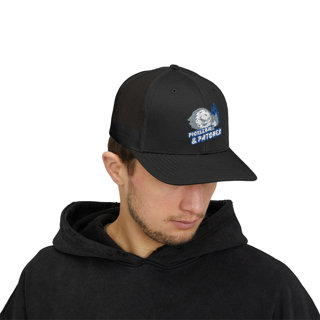 Embroidered "Pickleball & Patches" - Snapback Trucker Cap
