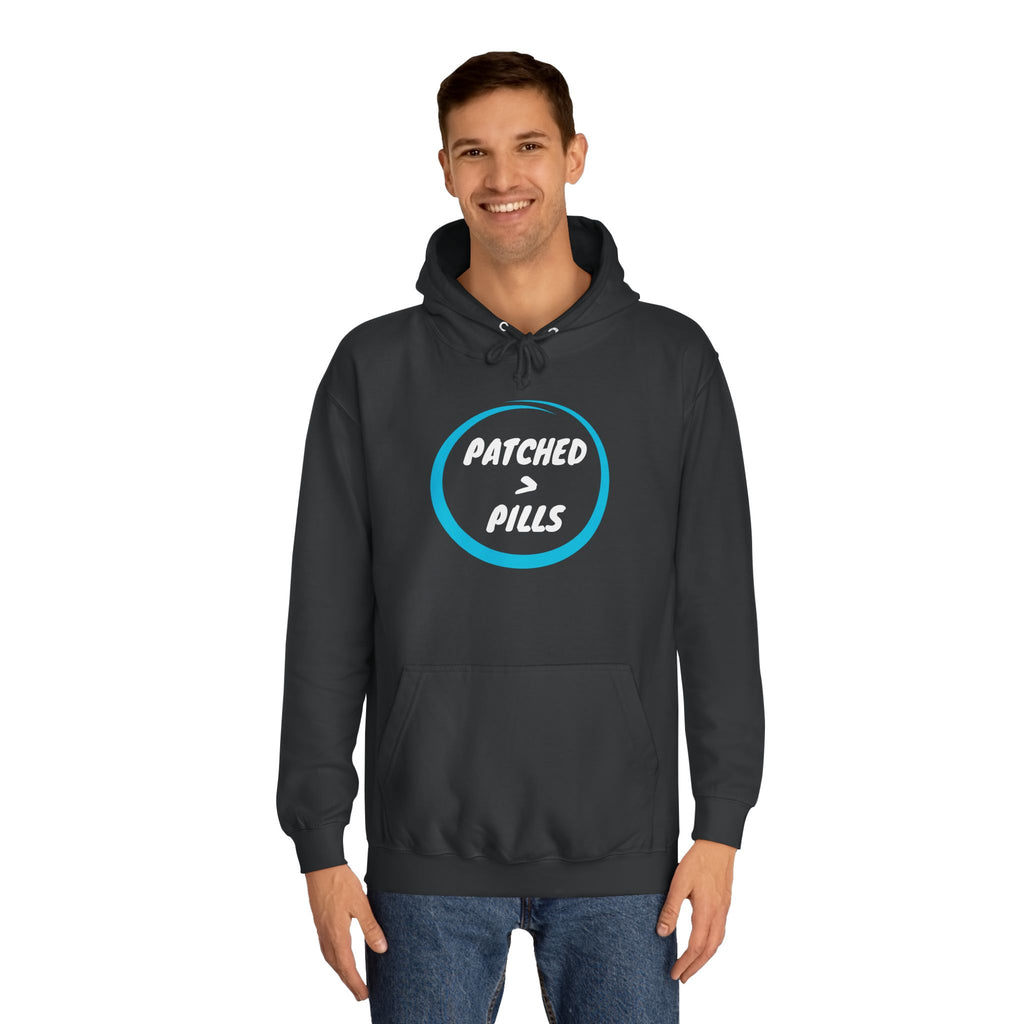 "Patched over Pills" - Unisex College Hoodie