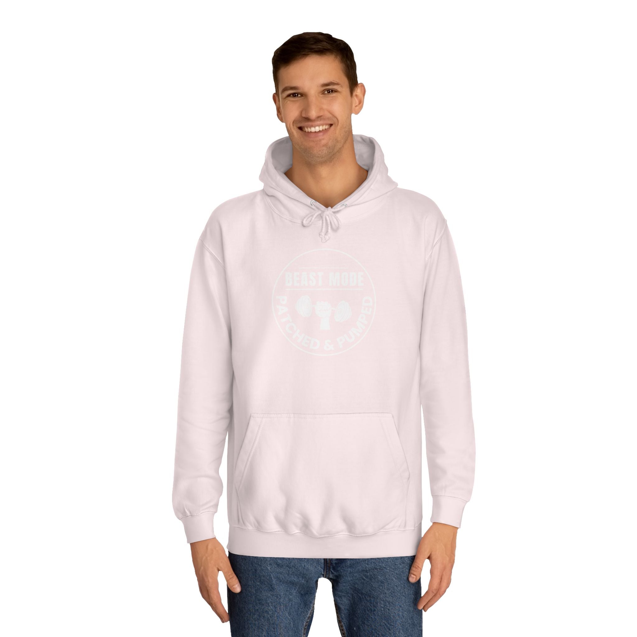 "Beast Mode Patched & Pumped" - College Fitness Hoodie