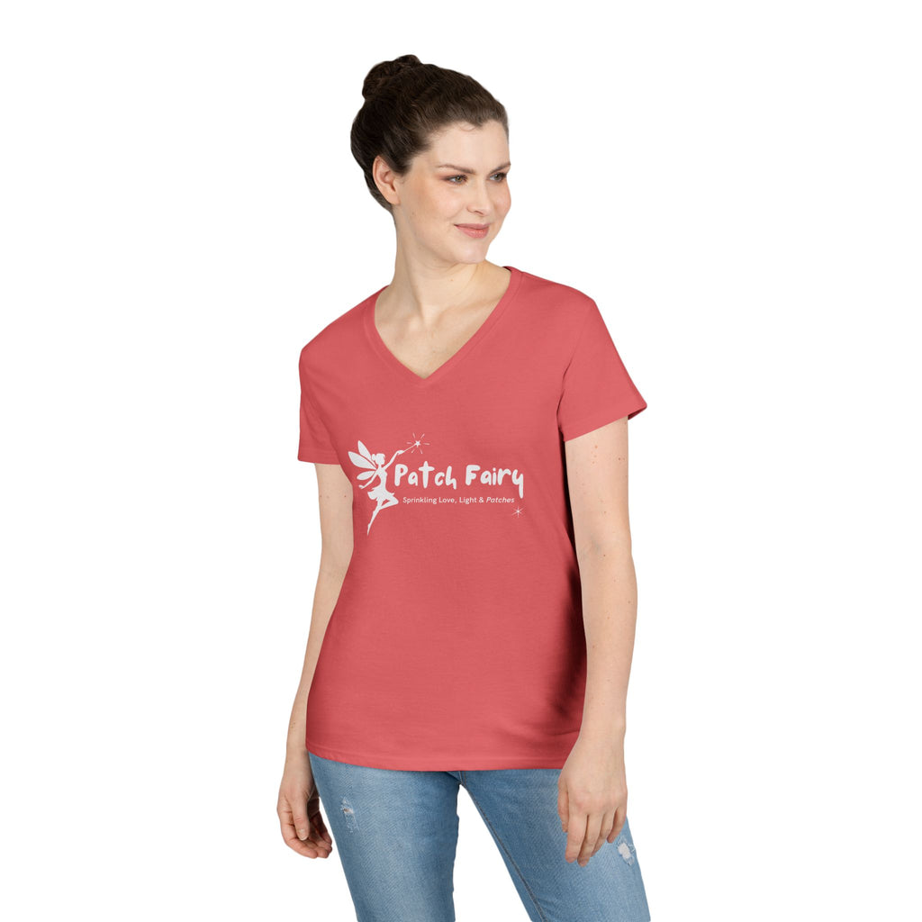 "Patch Fairy" - Ladies V-Neck T-Shirt
