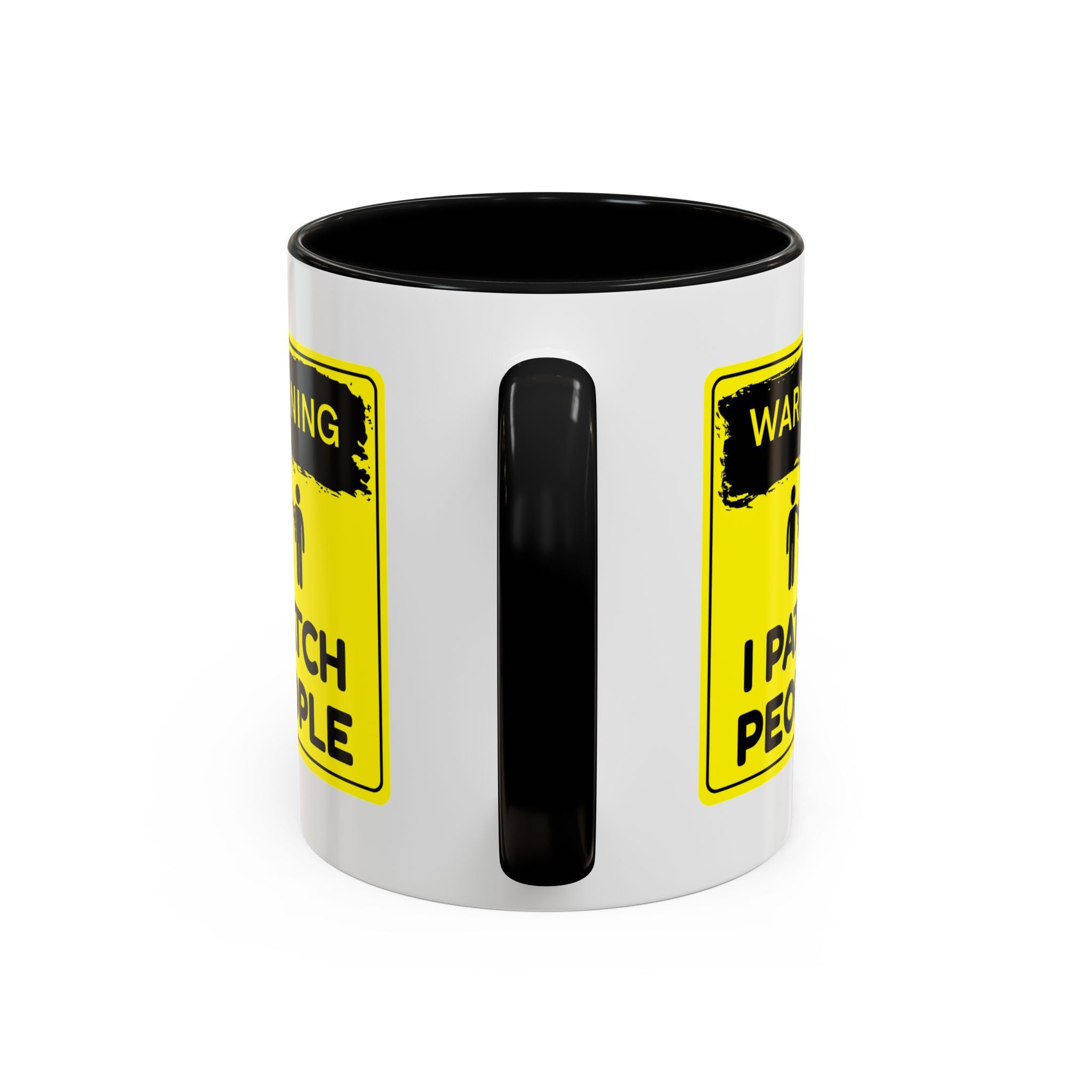 "Warning: I Patch People" - Accent Coffee Mug (11oz, 15oz)