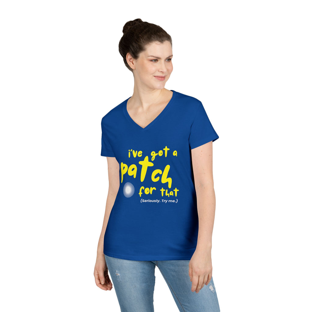 "I’ve Got a Patch for That" - Cotton V-neck T-Shirt
