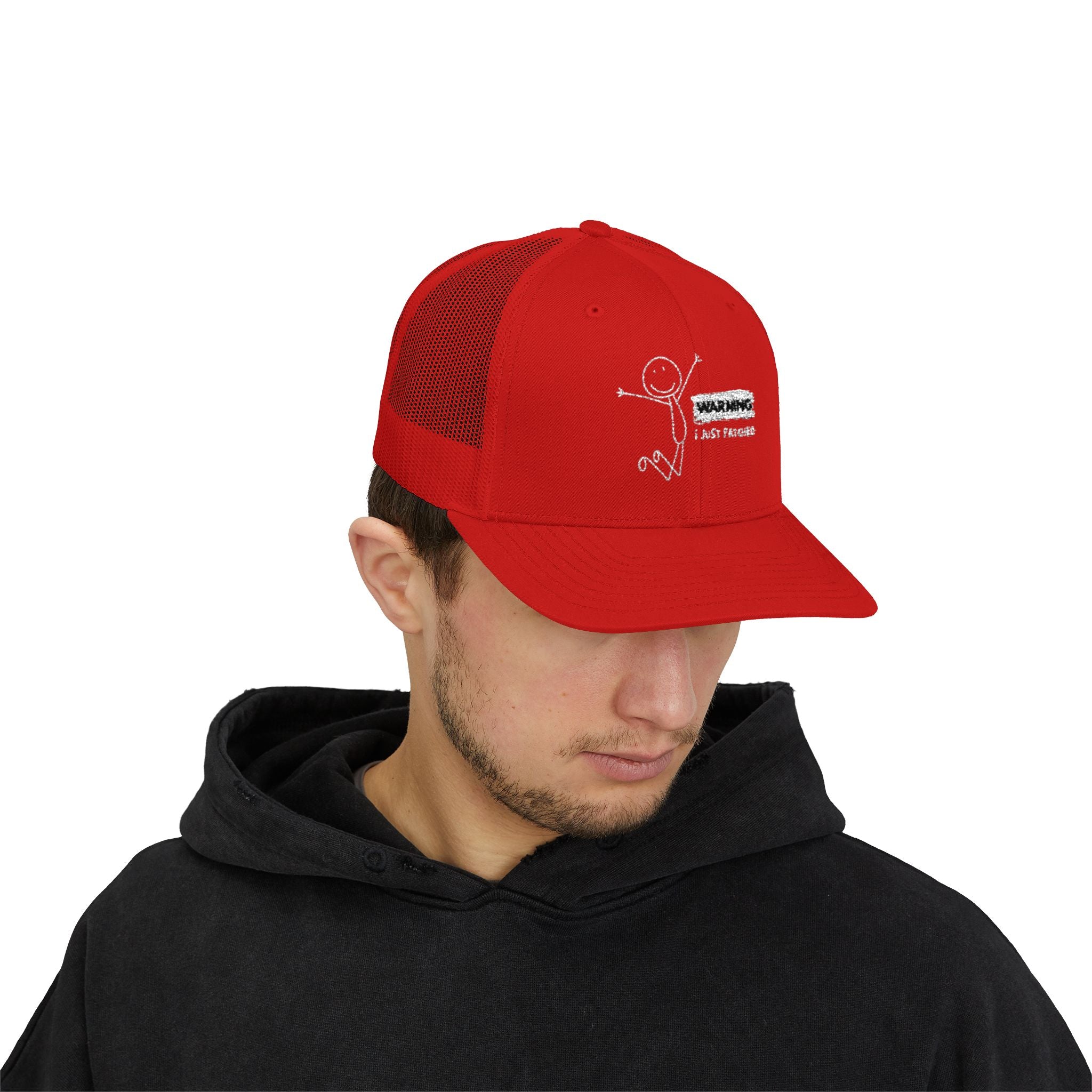 "Warning I Just Patched" - Snapback Trucker Cap