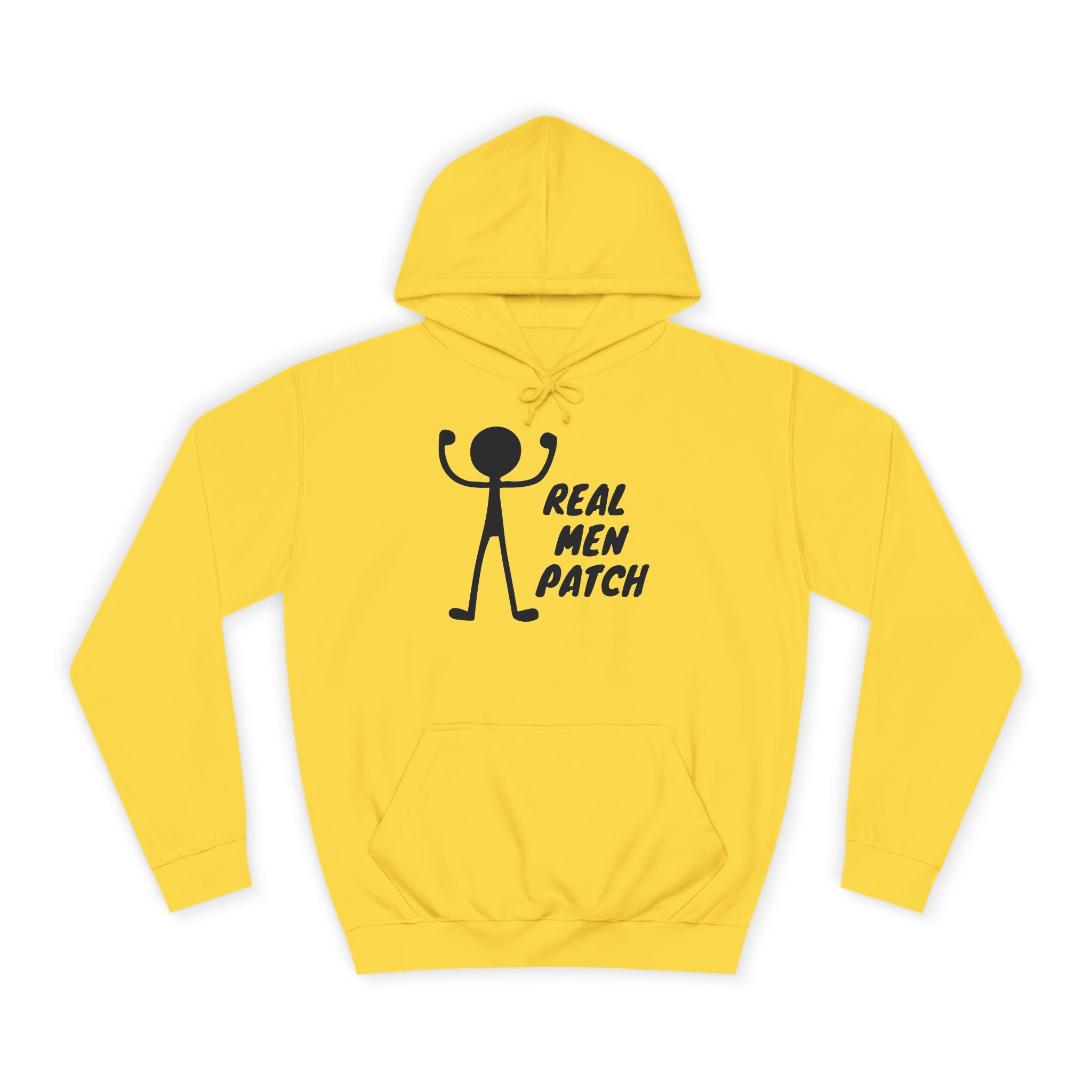 "Real Men Patch" Hoodie - Graphic College Hoodie