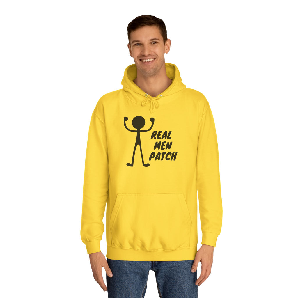 "Real Men Patch" Hoodie - Graphic College Hoodie