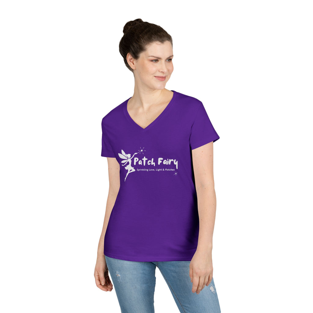 "Patch Fairy" - Ladies V-Neck T-Shirt