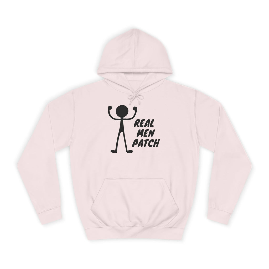"Real Men Patch" Hoodie - Graphic College Hoodie