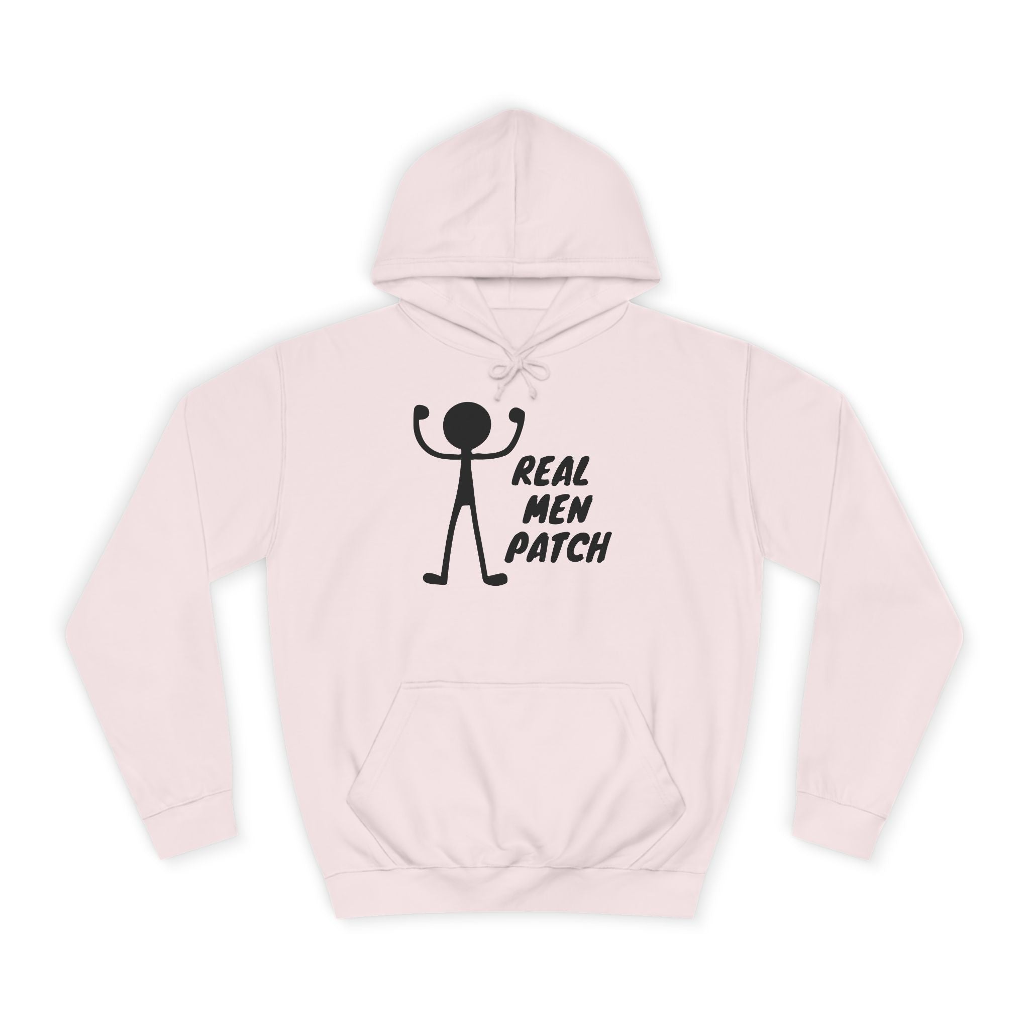 "Real Men Patch" Hoodie - Graphic College Hoodie