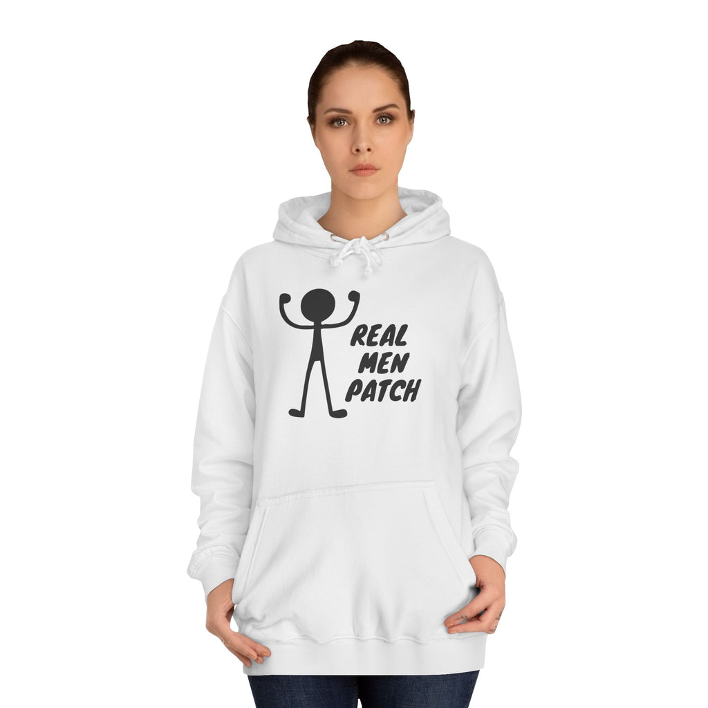 "Real Men Patch" Hoodie - Graphic College Hoodie