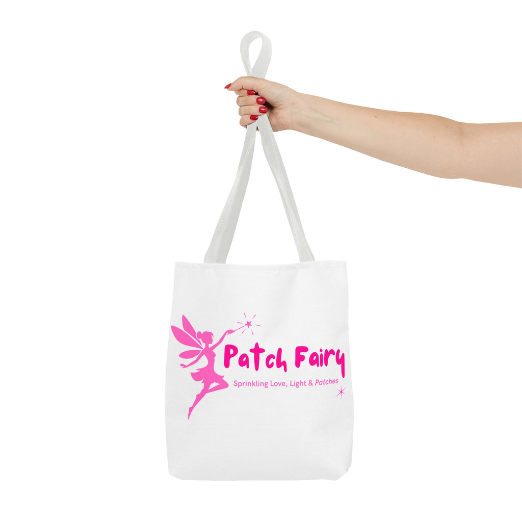 "Pink Patch Fairy" - White Tote Bag (3 sizes)