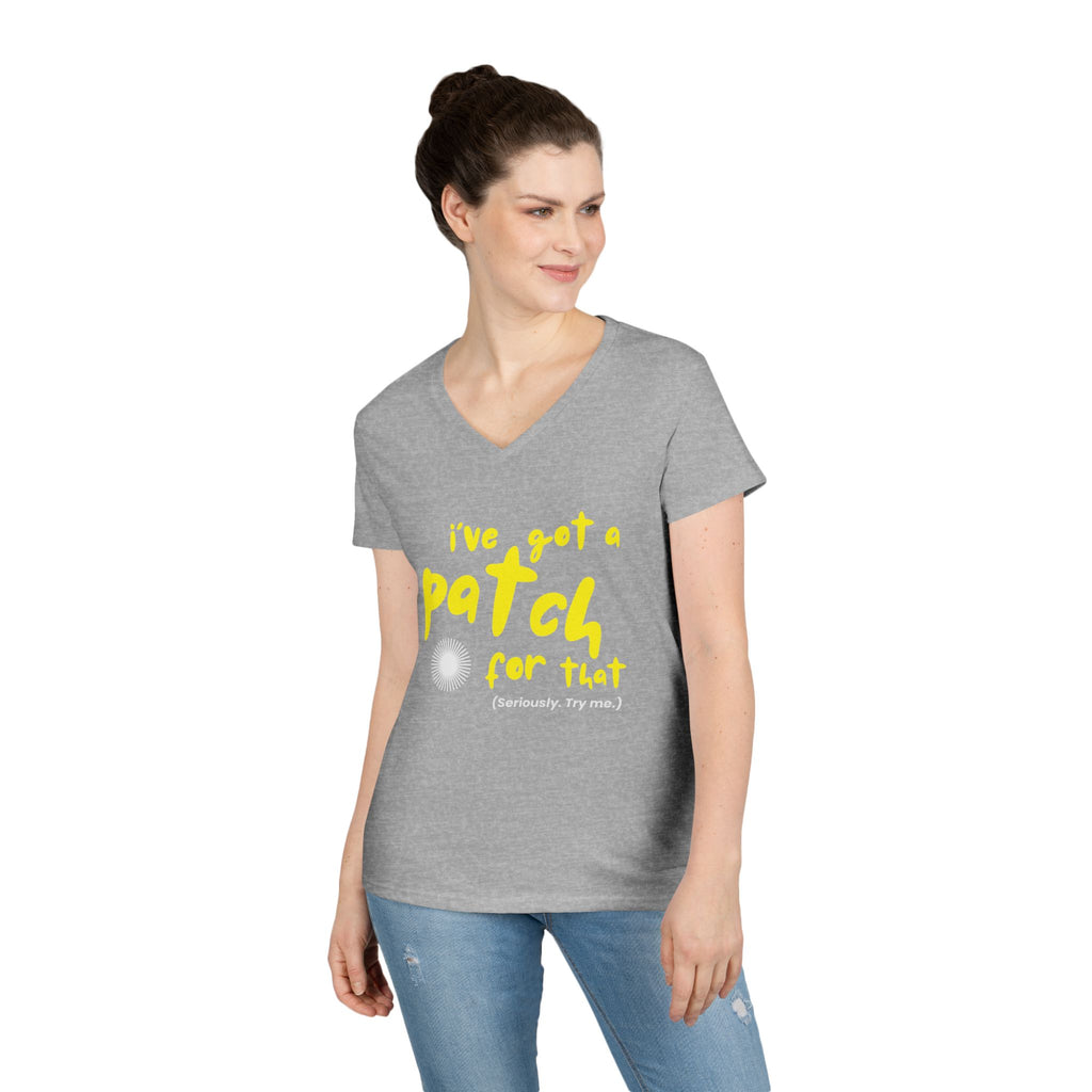 "I’ve Got a Patch for That" - Cotton V-neck T-Shirt