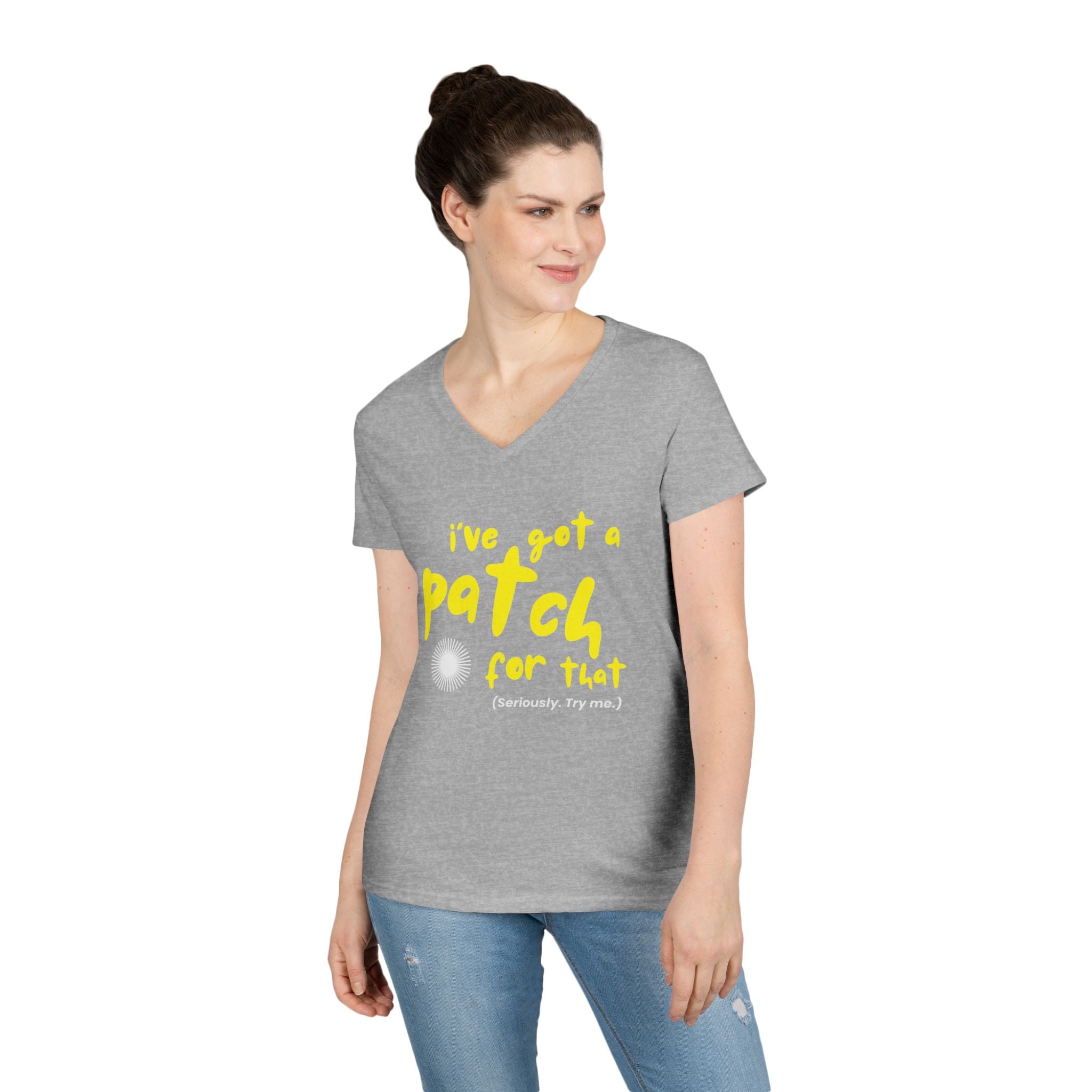"I’ve Got a Patch for That" - Cotton V-neck T-Shirt