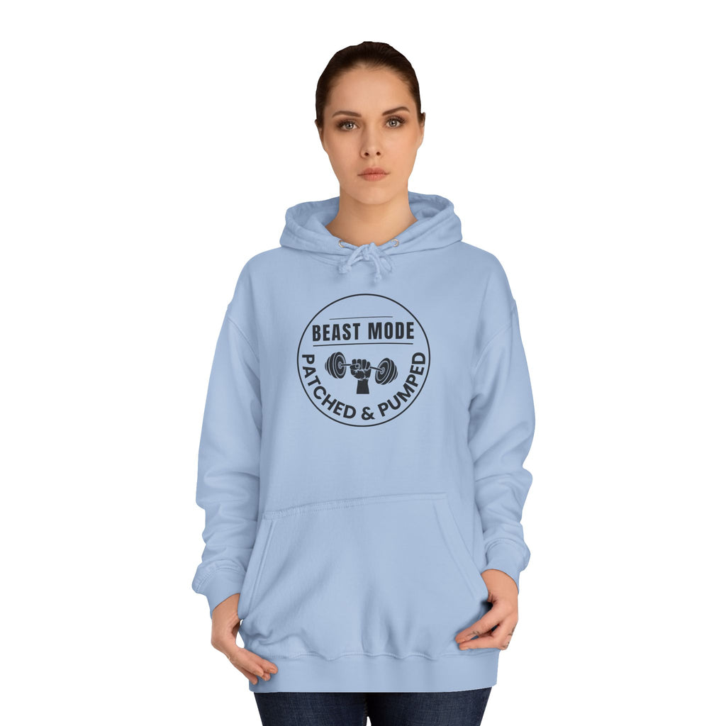 "Beast Mode Patched & Pumped" - Unisex College Hoodie