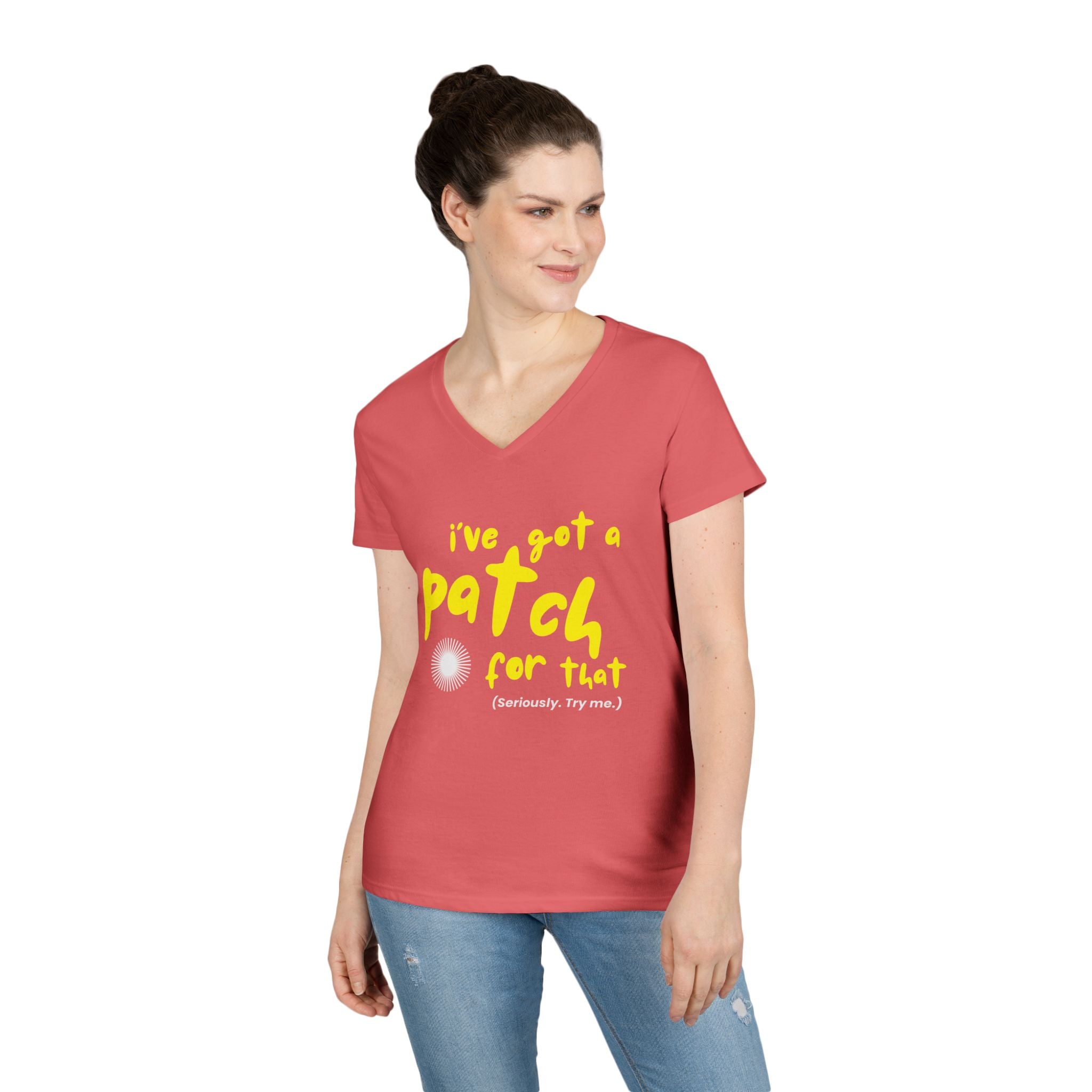 "I’ve Got a Patch for That" - Cotton V-neck T-Shirt