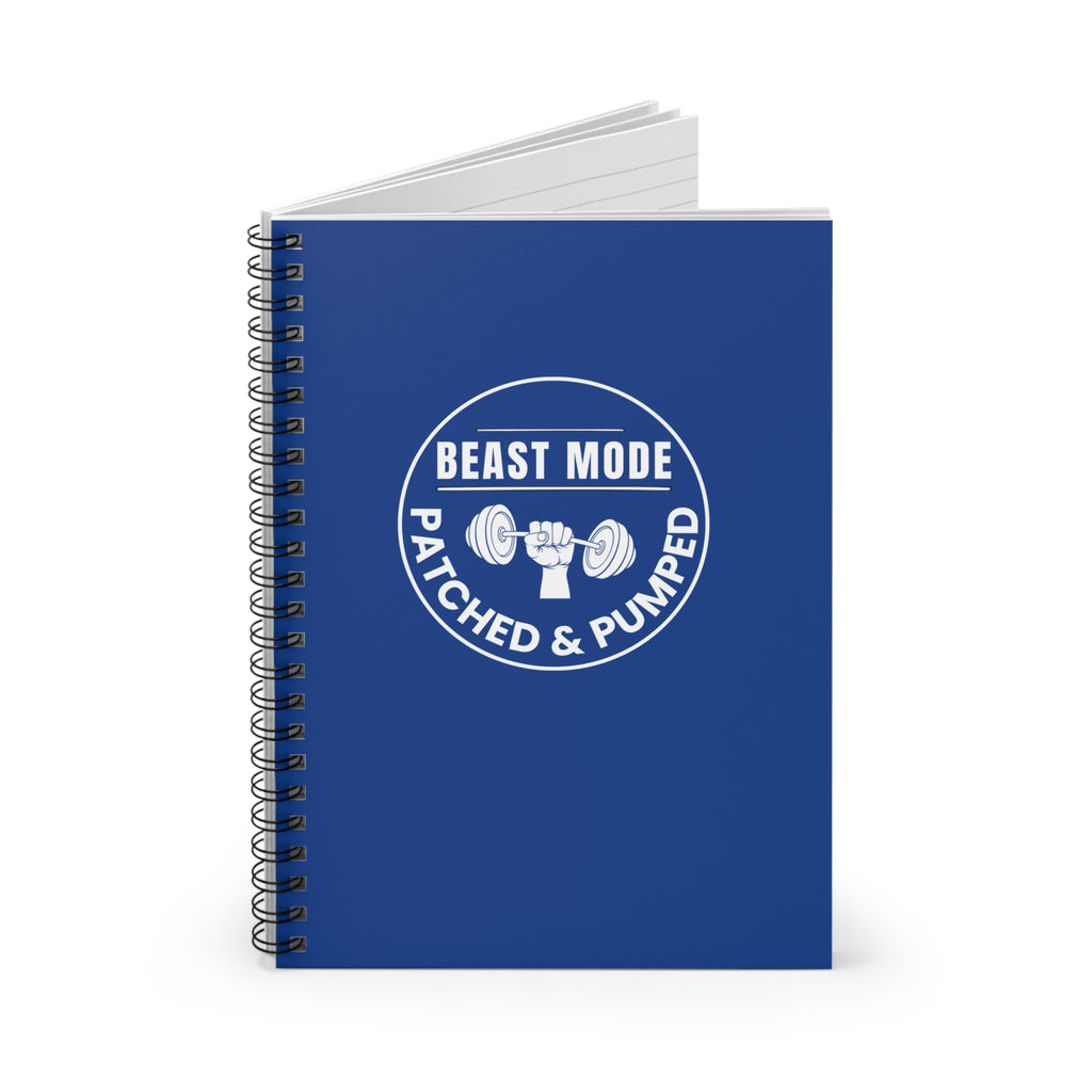 "Beast Mode Patched & Pumped" - Spiral Notebook | Fitness Weightlifting Journal