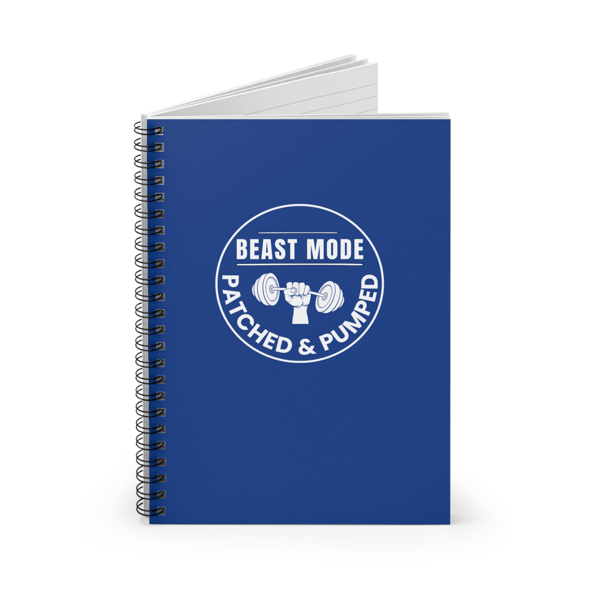 "Beast Mode Patched & Pumped" - Spiral Notebook | Fitness Weightlifting Journal