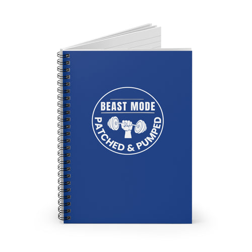 "Beast Mode Patched & Pumped" - Spiral Notebook | Fitness Weightlifting Journal