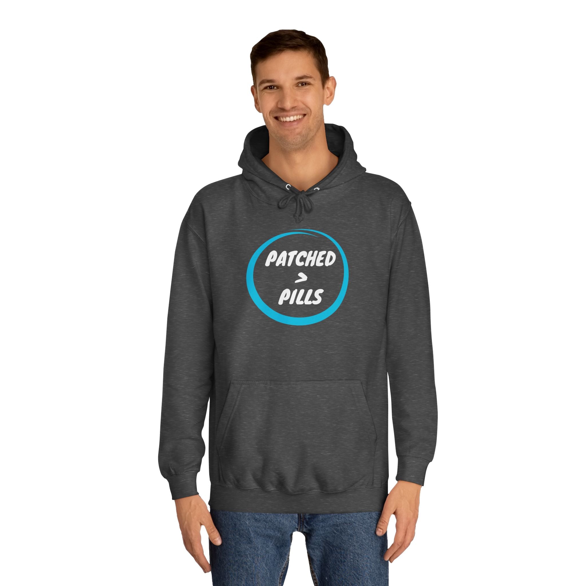 "Patched over Pills" - Unisex College Hoodie