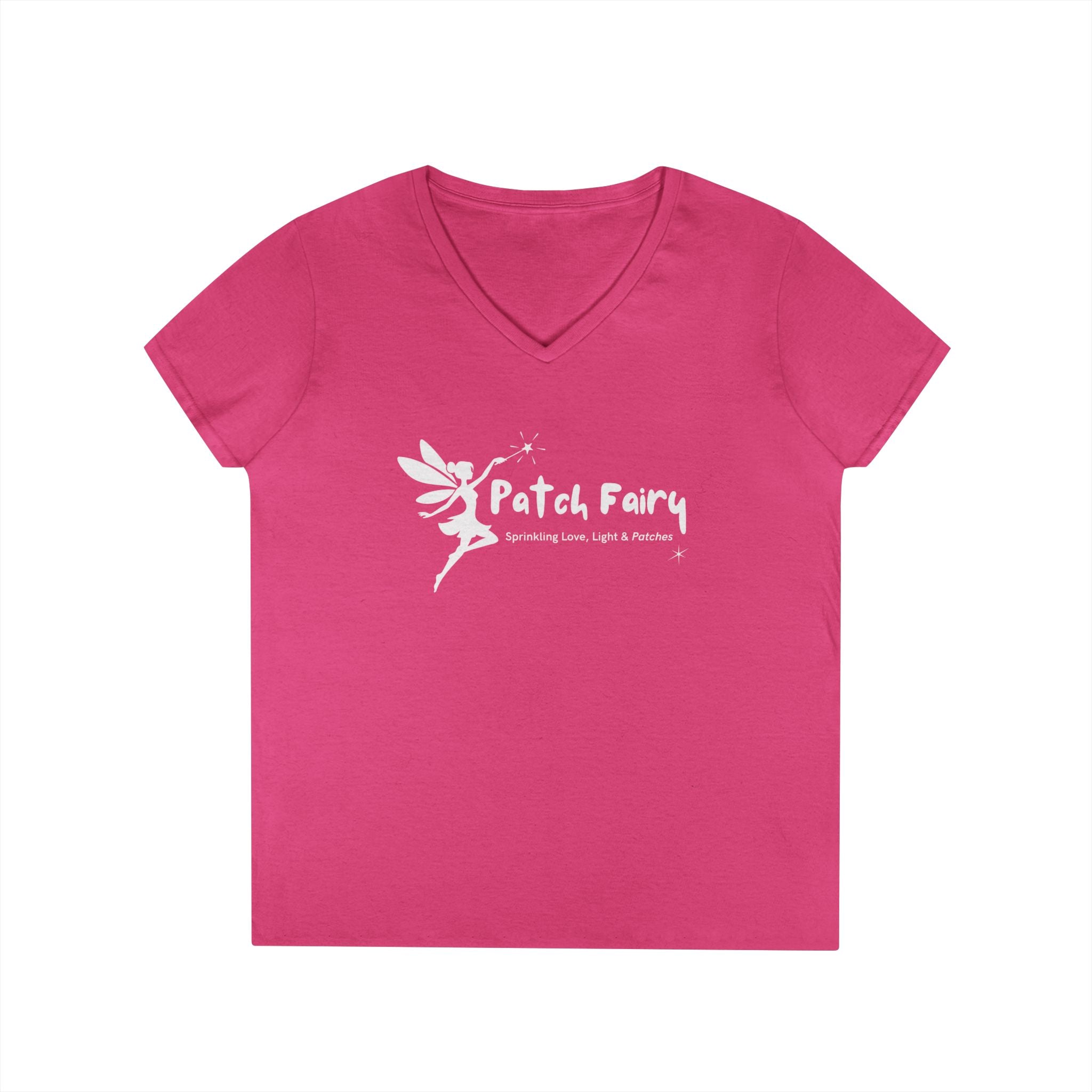 "Patch Fairy" - Ladies V-Neck T-Shirt