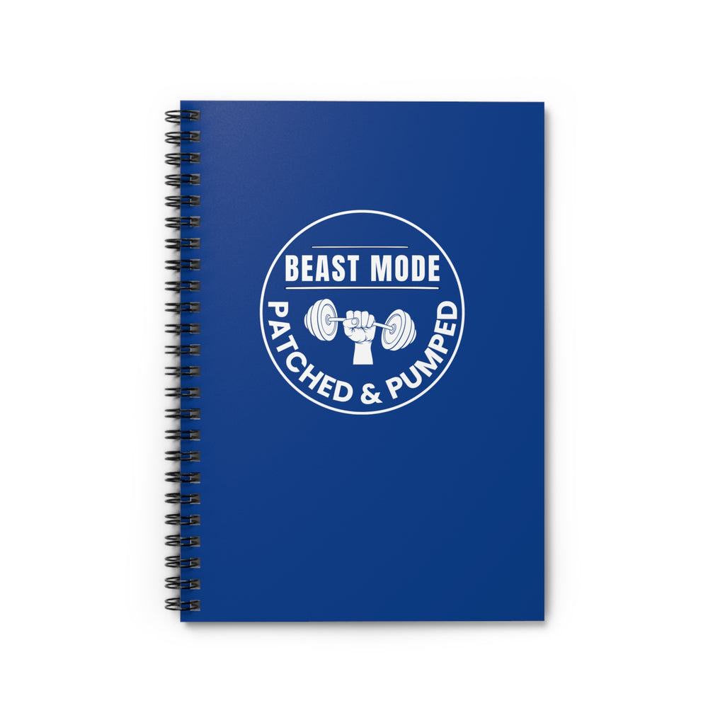 "Beast Mode Patched & Pumped" - Spiral Notebook | Fitness Weightlifting Journal
