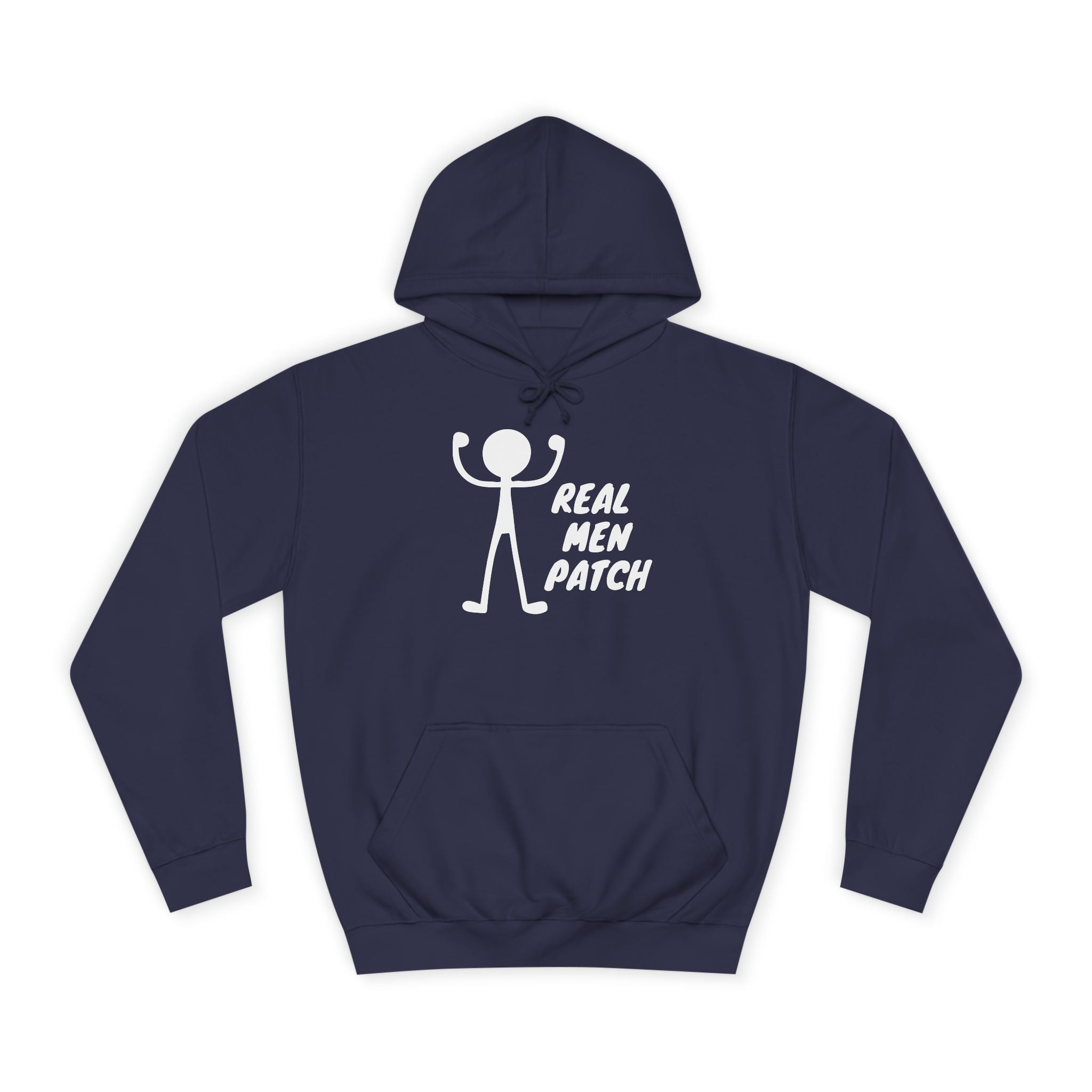 "Real Men Patch" Hoodie — Graphic College Hoodie