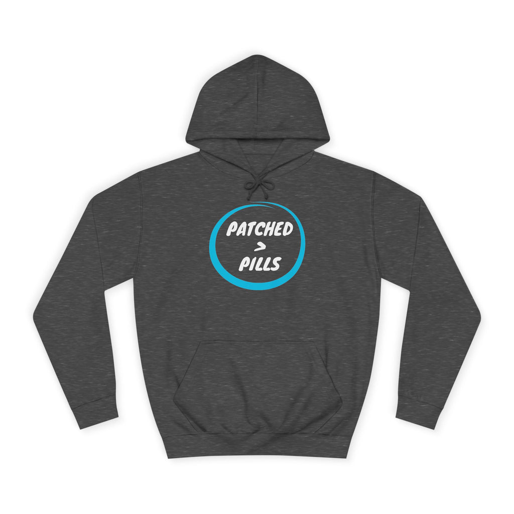 "Patched over Pills" - Unisex College Hoodie