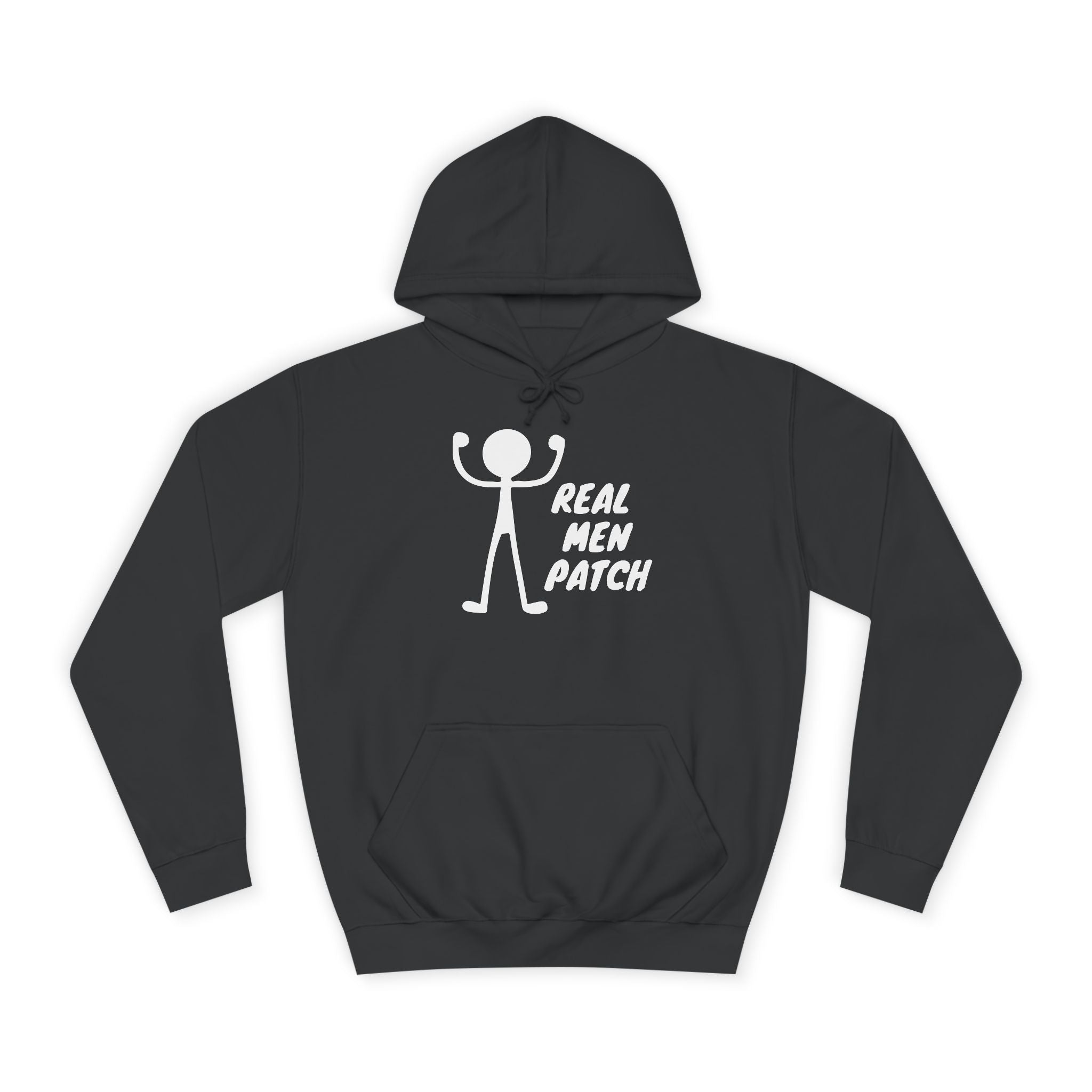 "Real Men Patch" Hoodie — Graphic College Hoodie